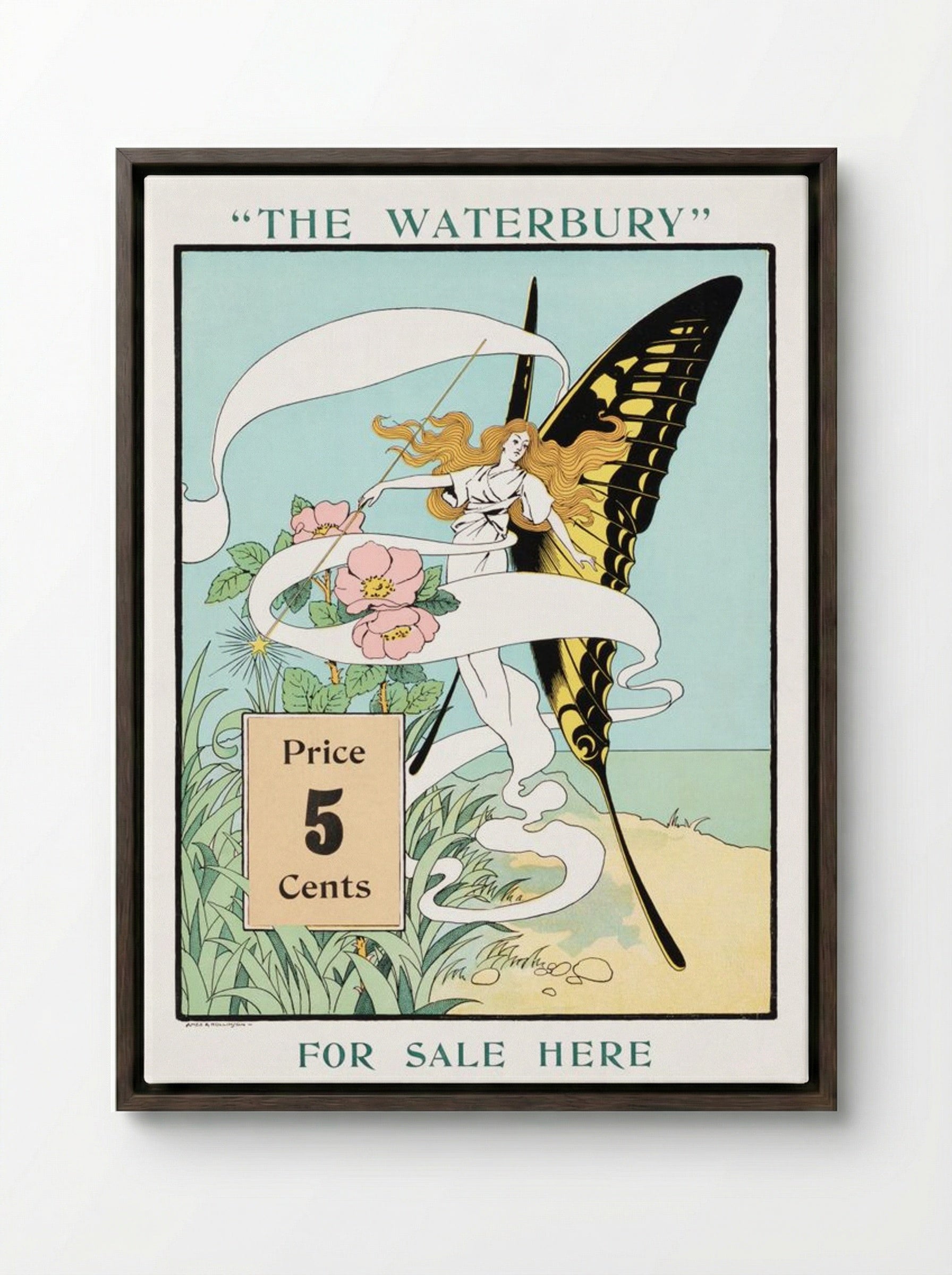 The Waterbury (Advertising Poster) - Ames & Rollinson - Framed Canvas Dark Wood