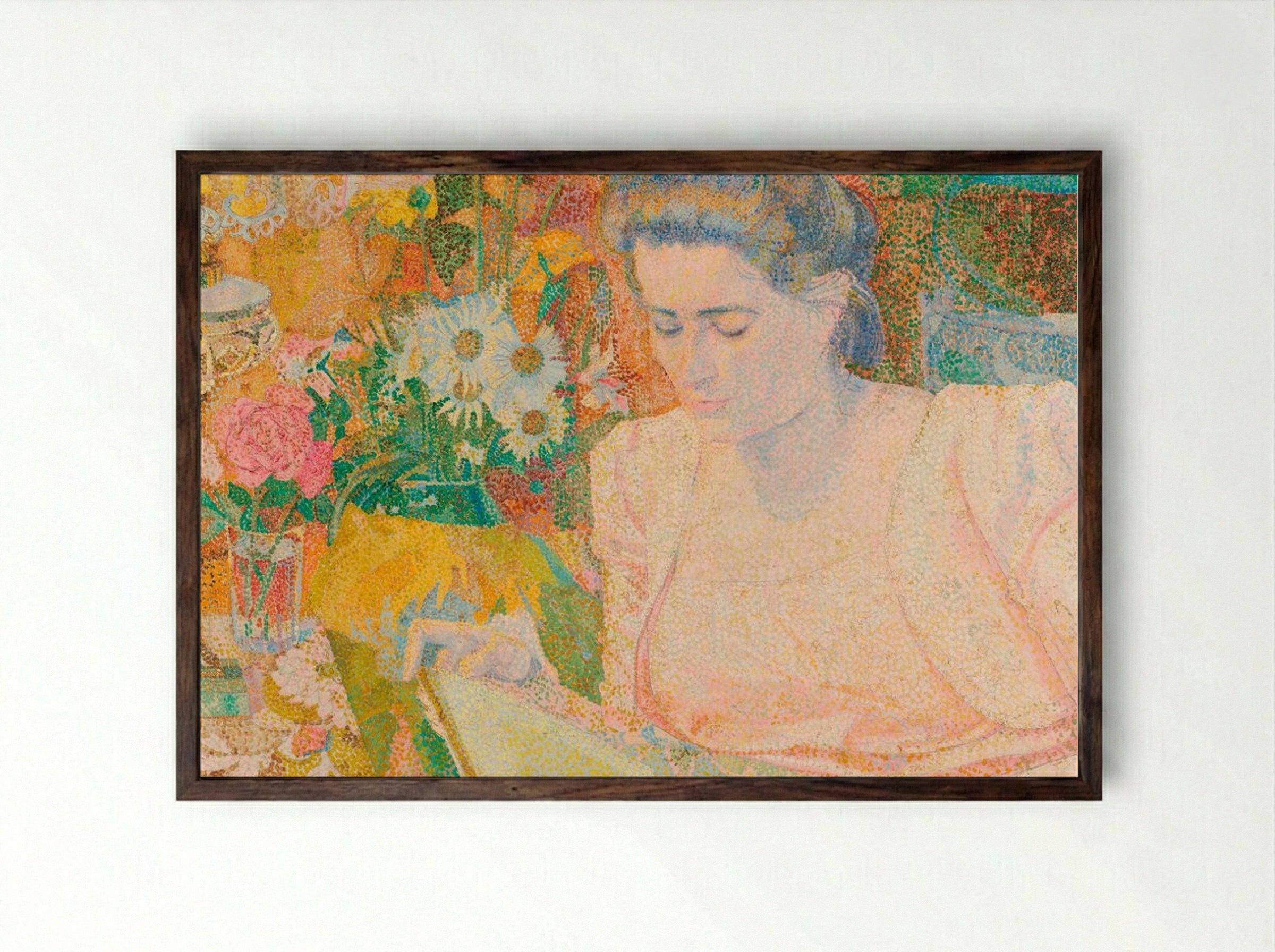 Portrait of Mrs. Marie Jeannette de Lange - Jan Toorop - Framed Print Dark Wood