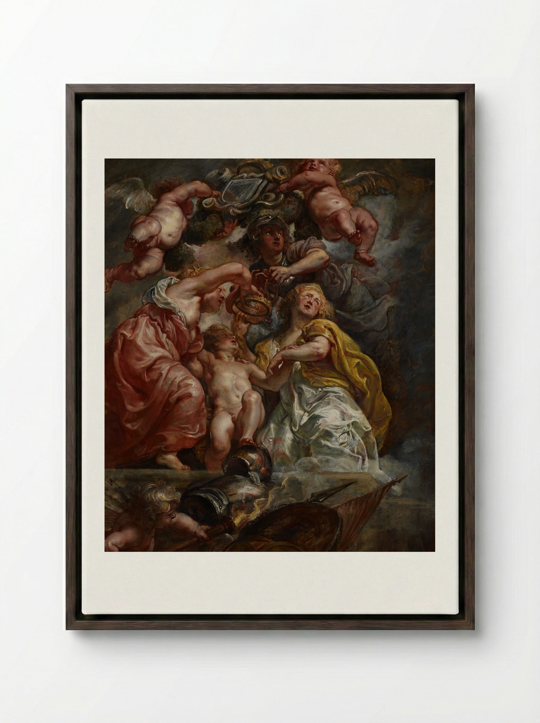 Charles I, King of England - Peter Paul Rubens - Framed Canvas Dark Wood