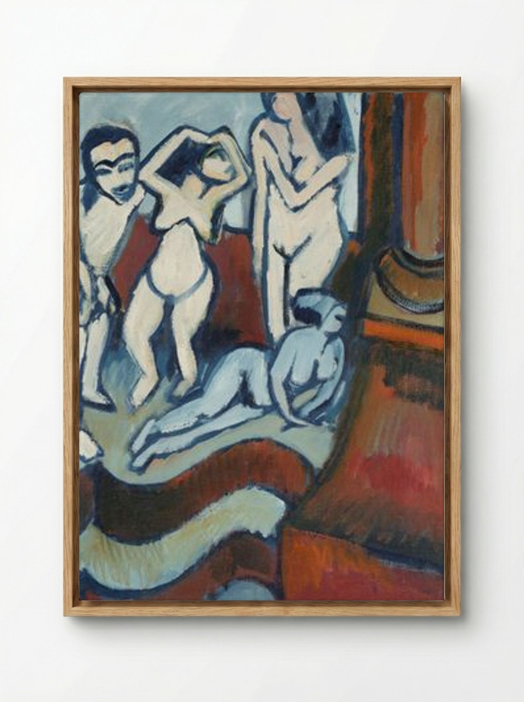 Four Wooden Sculptures - Ernst Ludwig Kirchner - Framed Canvas Wood