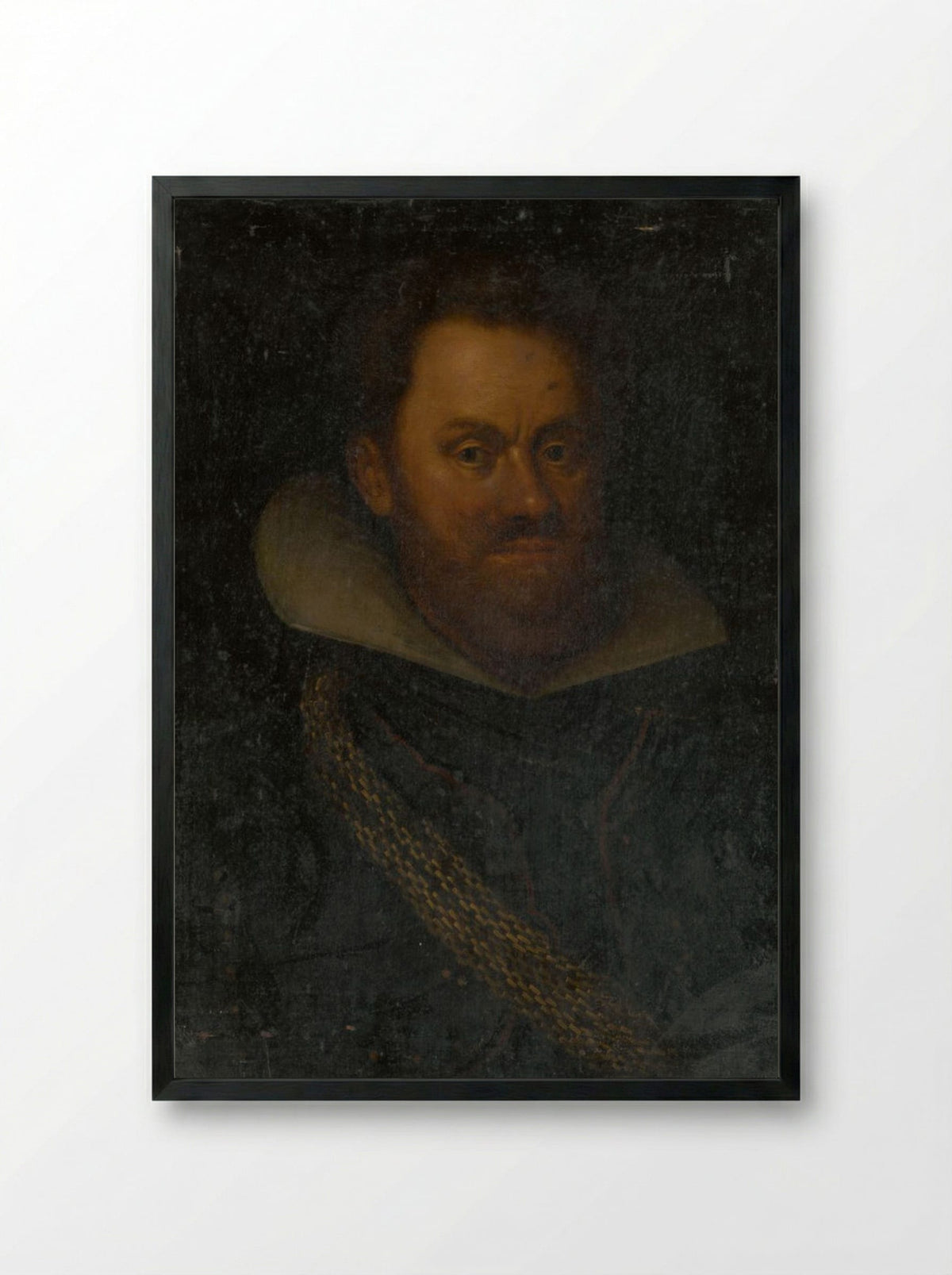 Portrait of an Old Nobleman - Fine Art Print - Framed Print Black