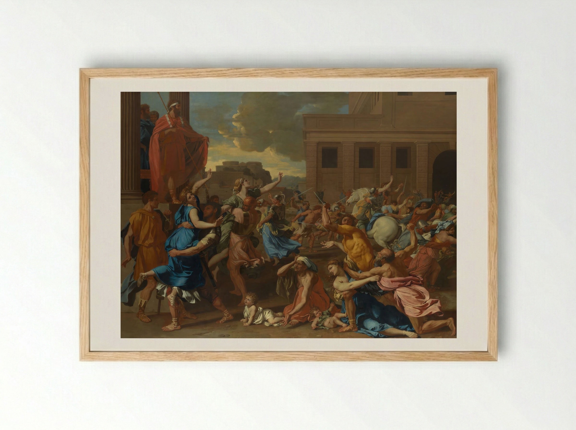 The Abduction of the Sabine Women - Nicolas Poussin - Framed Print Wood