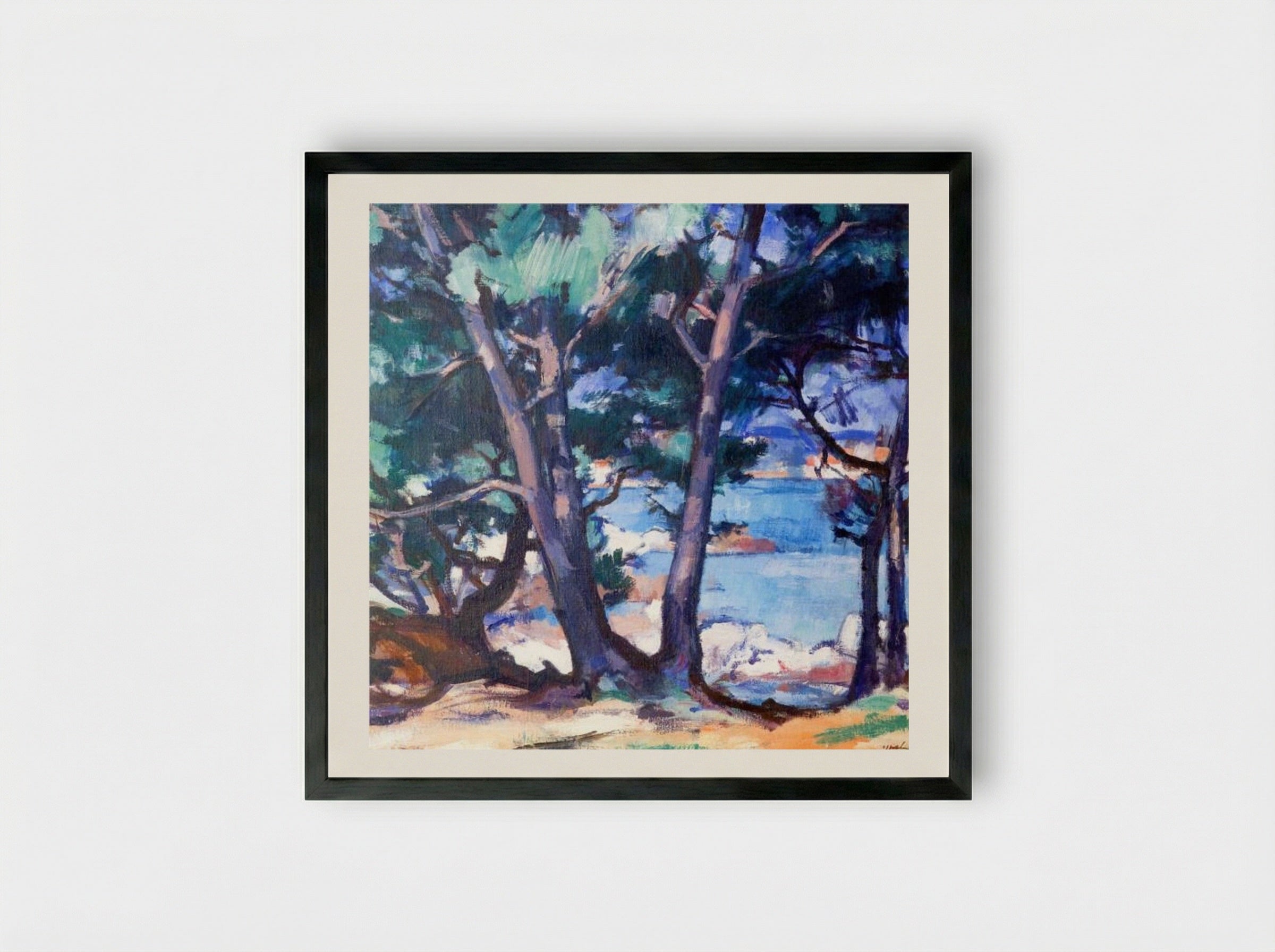 Blue Water, Antibes - Samuel Peploe - Framed Print Black
