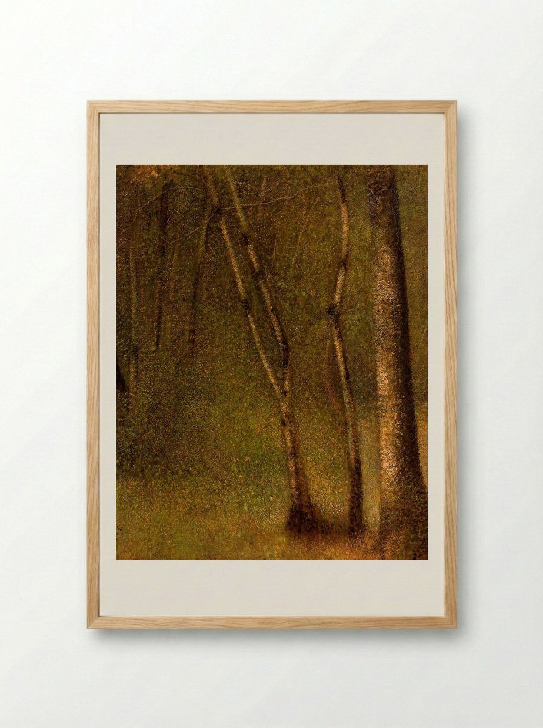 The Forest at Pontaubert - Georges Seurat - Framed Print Wood
