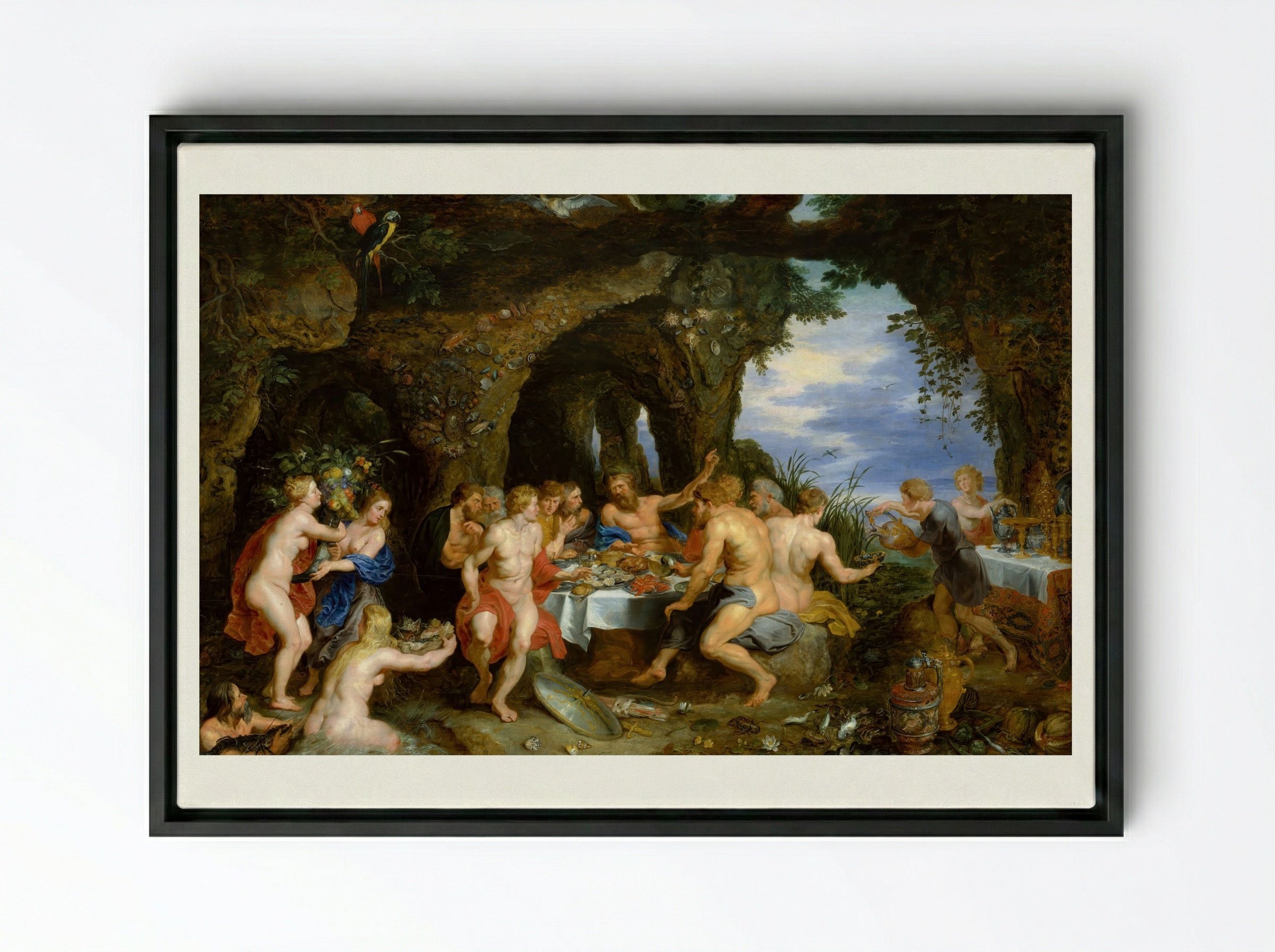 The Feast of Achelous - Peter Paul Rubens - Framed Canvas Black