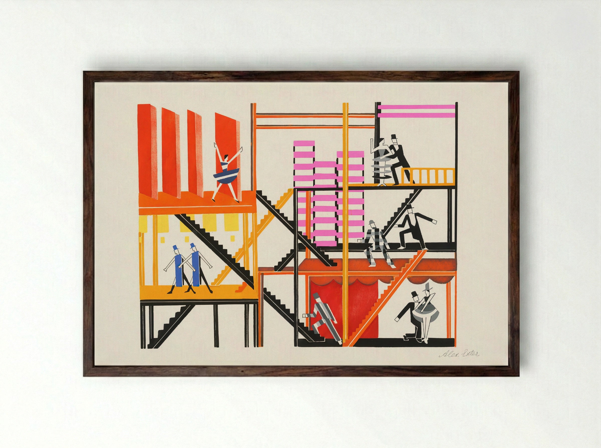 Maquettes de théâtre I-XV - Alexandra Exter - Framed Print Dark Wood