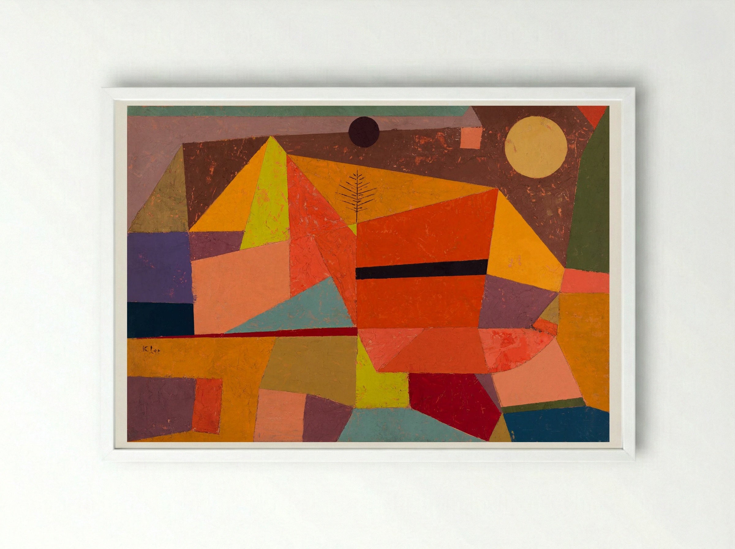 Heitere Gebirgslandschaft (Joyful Mountain Landscape) - Paul Klee - Framed Print White