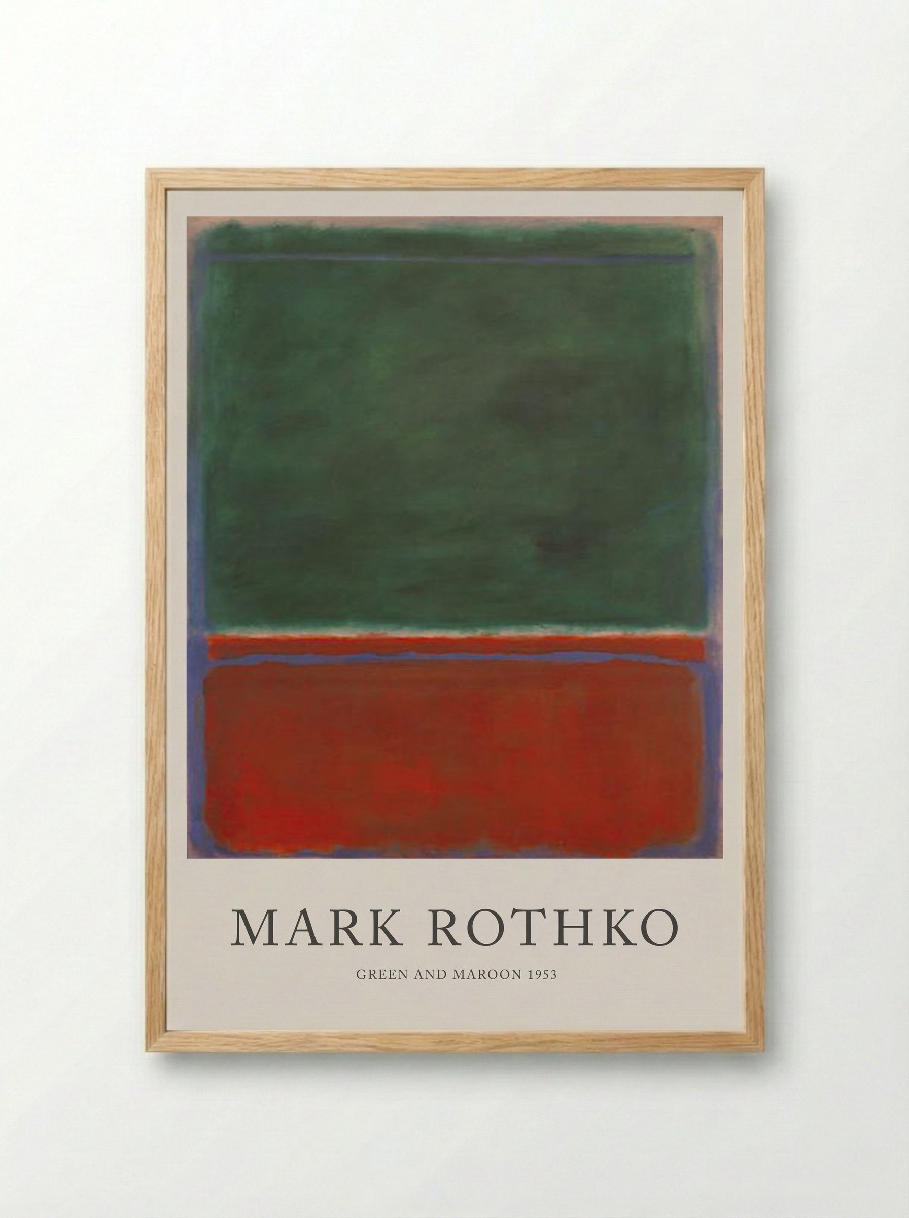 Green and Maroon - Mark Rothko - Framed Print Wood