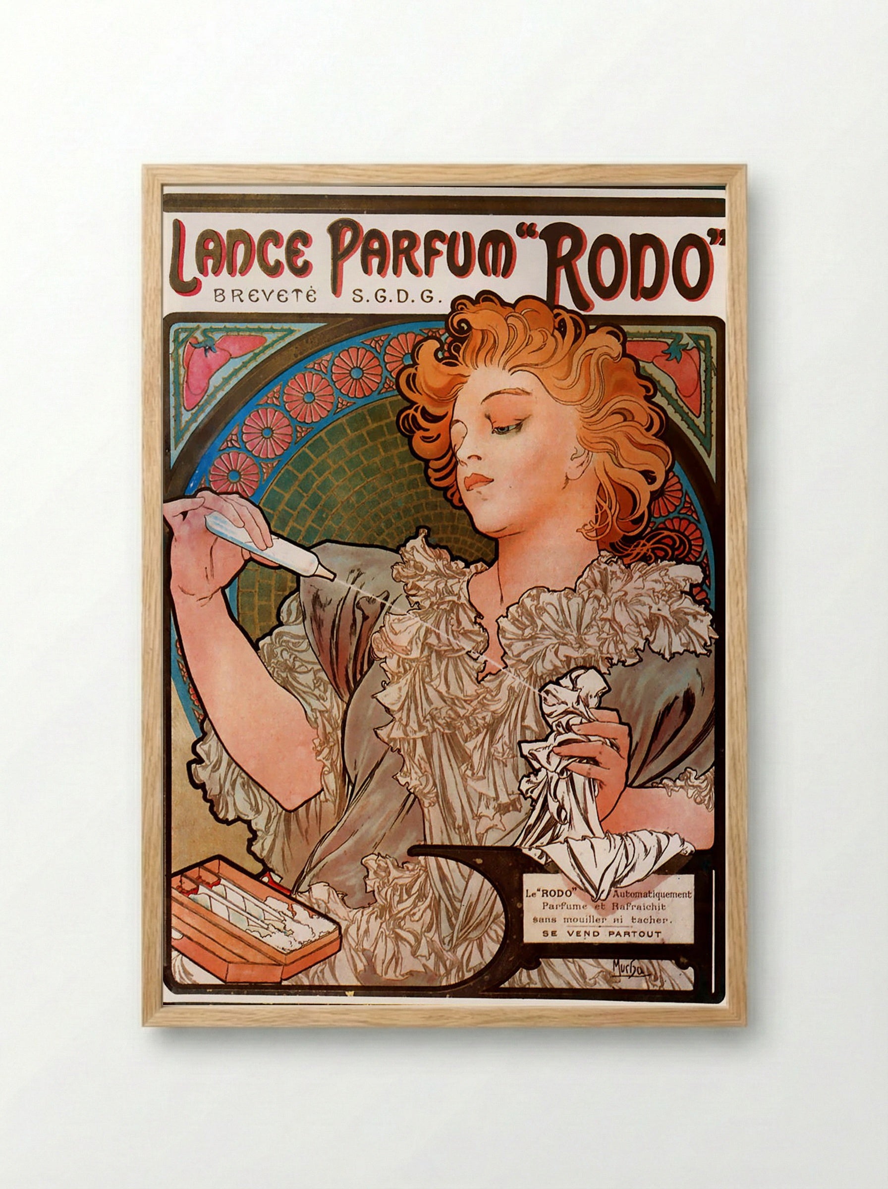 Lance Parfum Rodo - Alphonse Mucha - Framed Print Wood