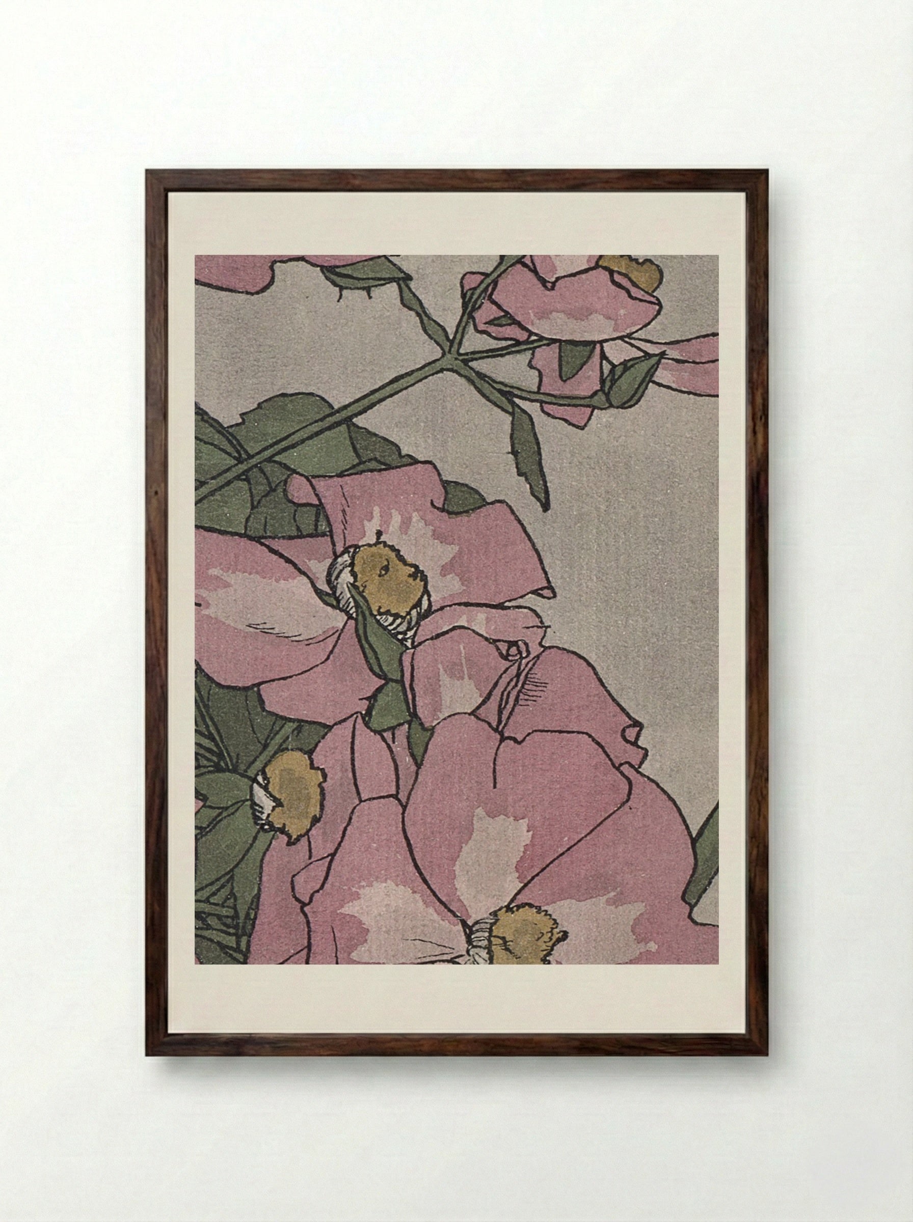 Prairie Rose (1915) - Hannah Borger Overbeck - Framed Print Dark Wood