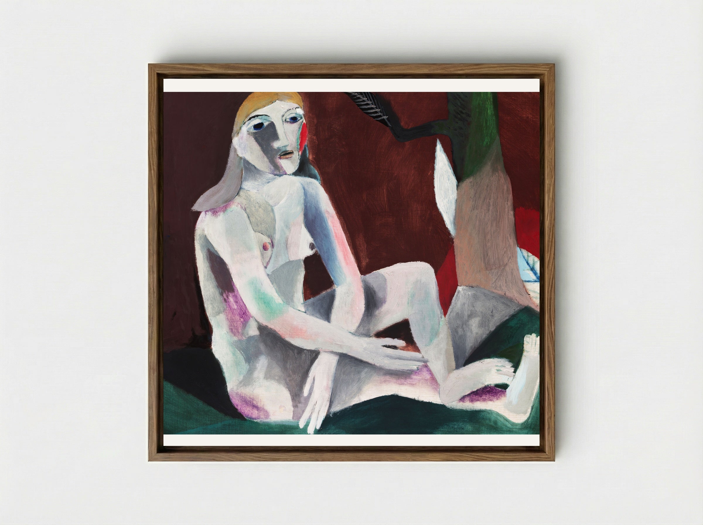 Seated Nude - Heinrich Campendonk - Framed Canvas Wood
