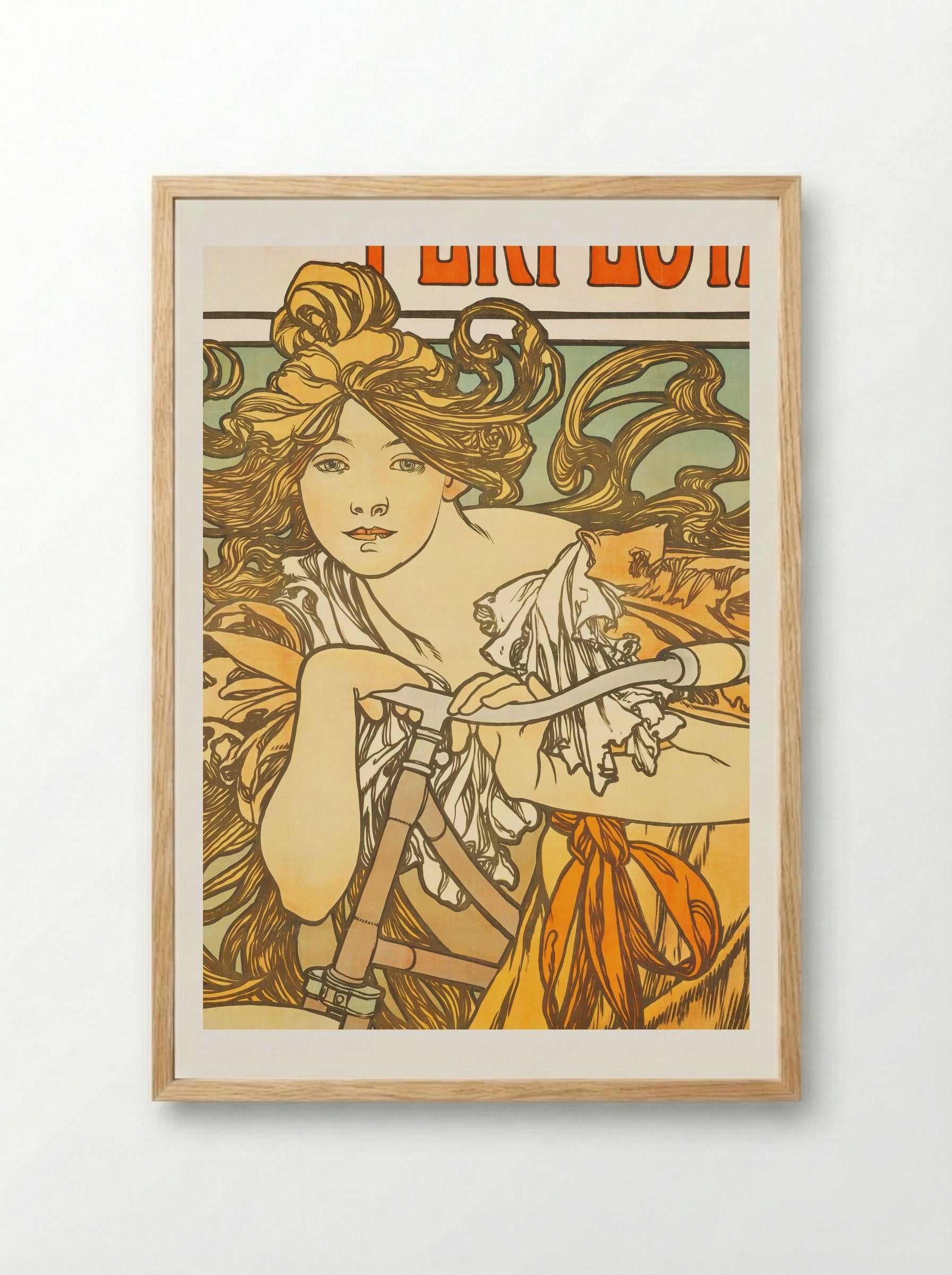 Cycles Perfecta - Alphonse Mucha - Framed Print Wood