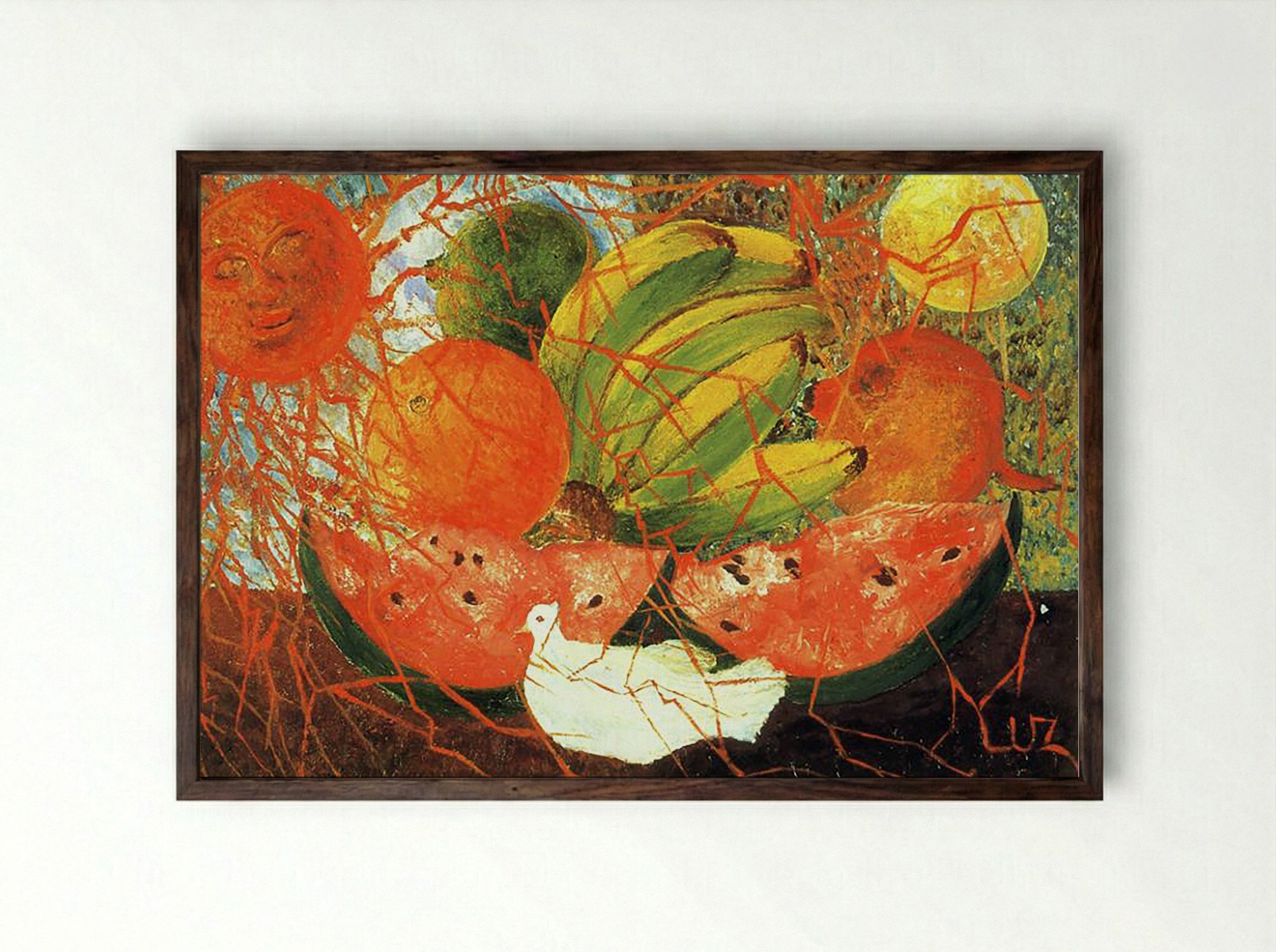 Fruit of Life - Frida Kahlo - Framed Print Dark Wood