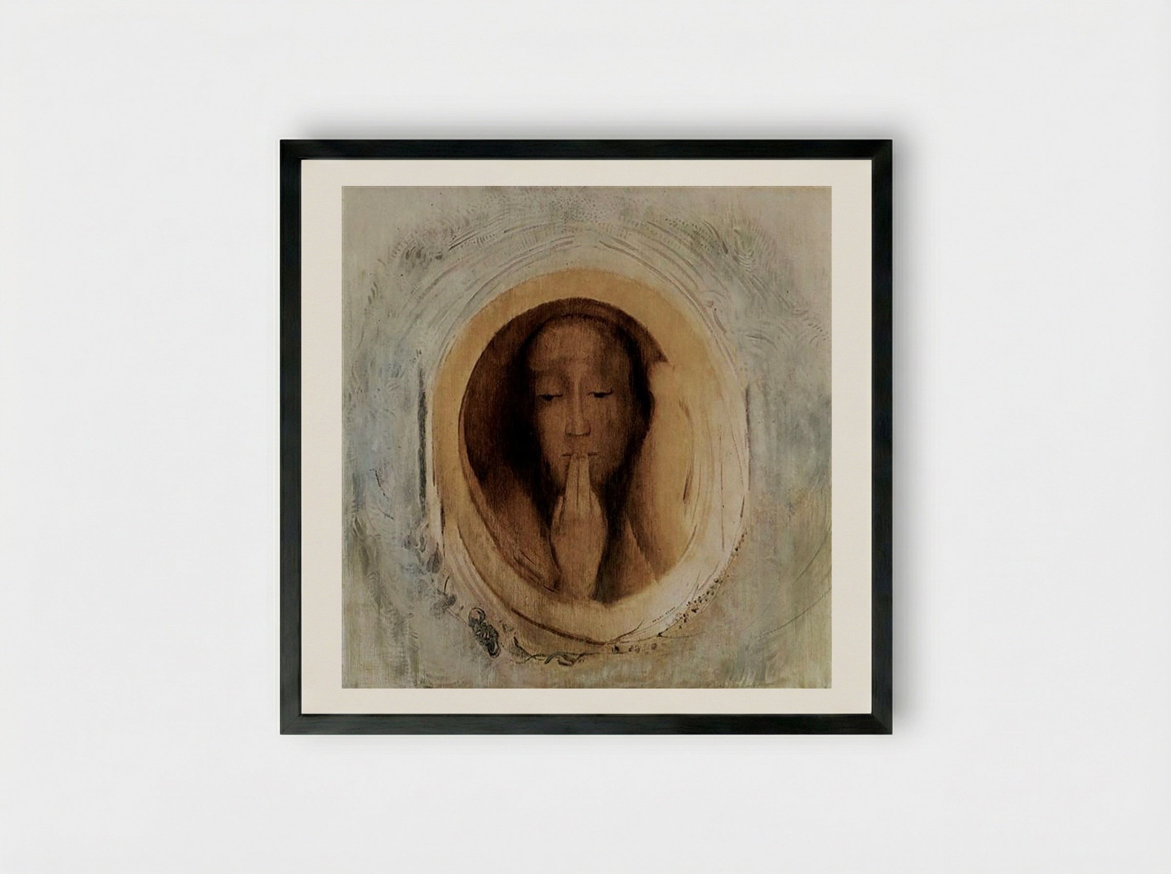 Silence - Odilon Redon - Framed Print Black