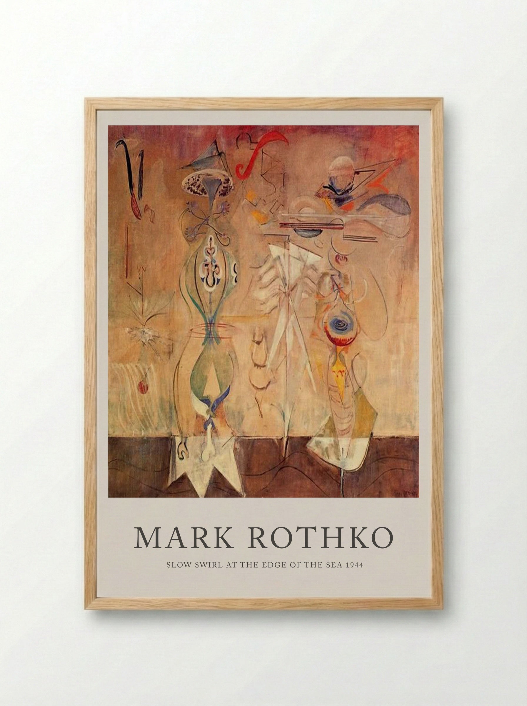 Slow Swirl at the Edge of the Sea - Mark Rothko - Framed Print Wood
