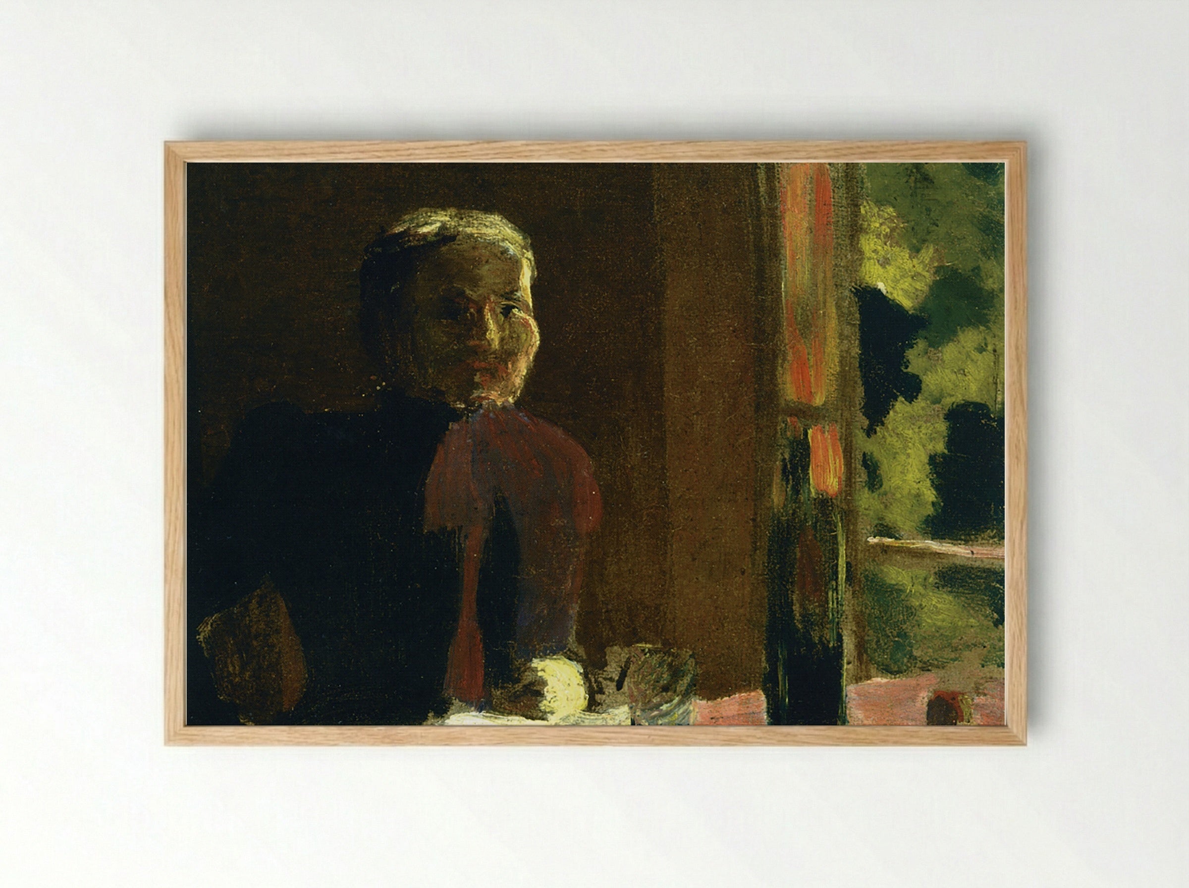 Madame Vuillard at Table - Édouard Vuillard - Framed Print Wood