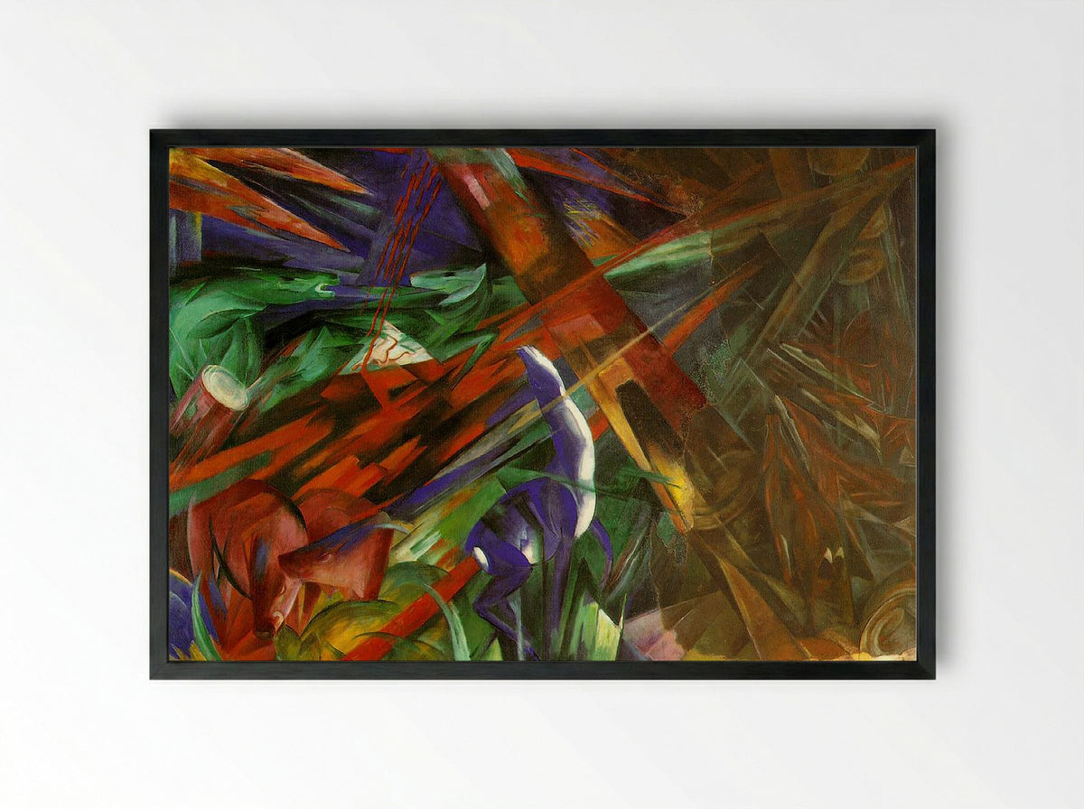 The Fate of the Animals - Franz Marc - Framed Print Black