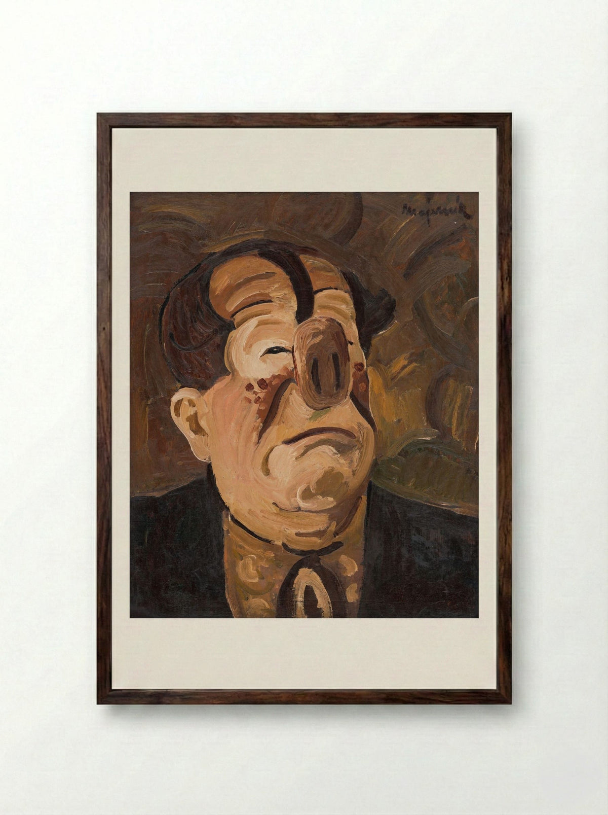 Crying Clown - Cyprián Majerník - Framed Print Dark Wood