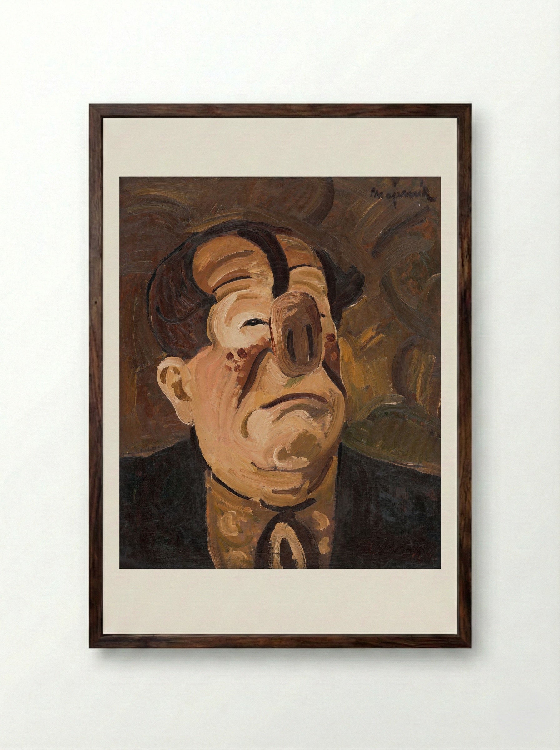 Crying Clown - Cyprián Majerník - Framed Print Dark Wood