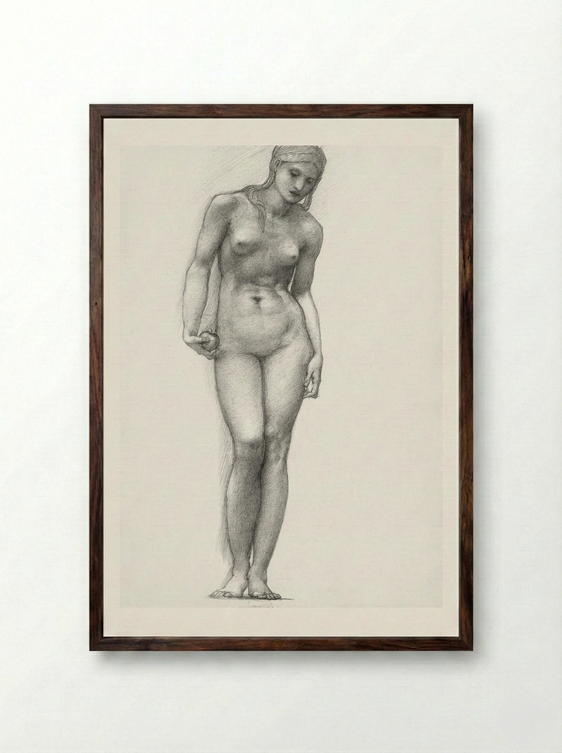 Venus with Golden Apple - Edward Burne-Jones - Framed Print Dark Wood