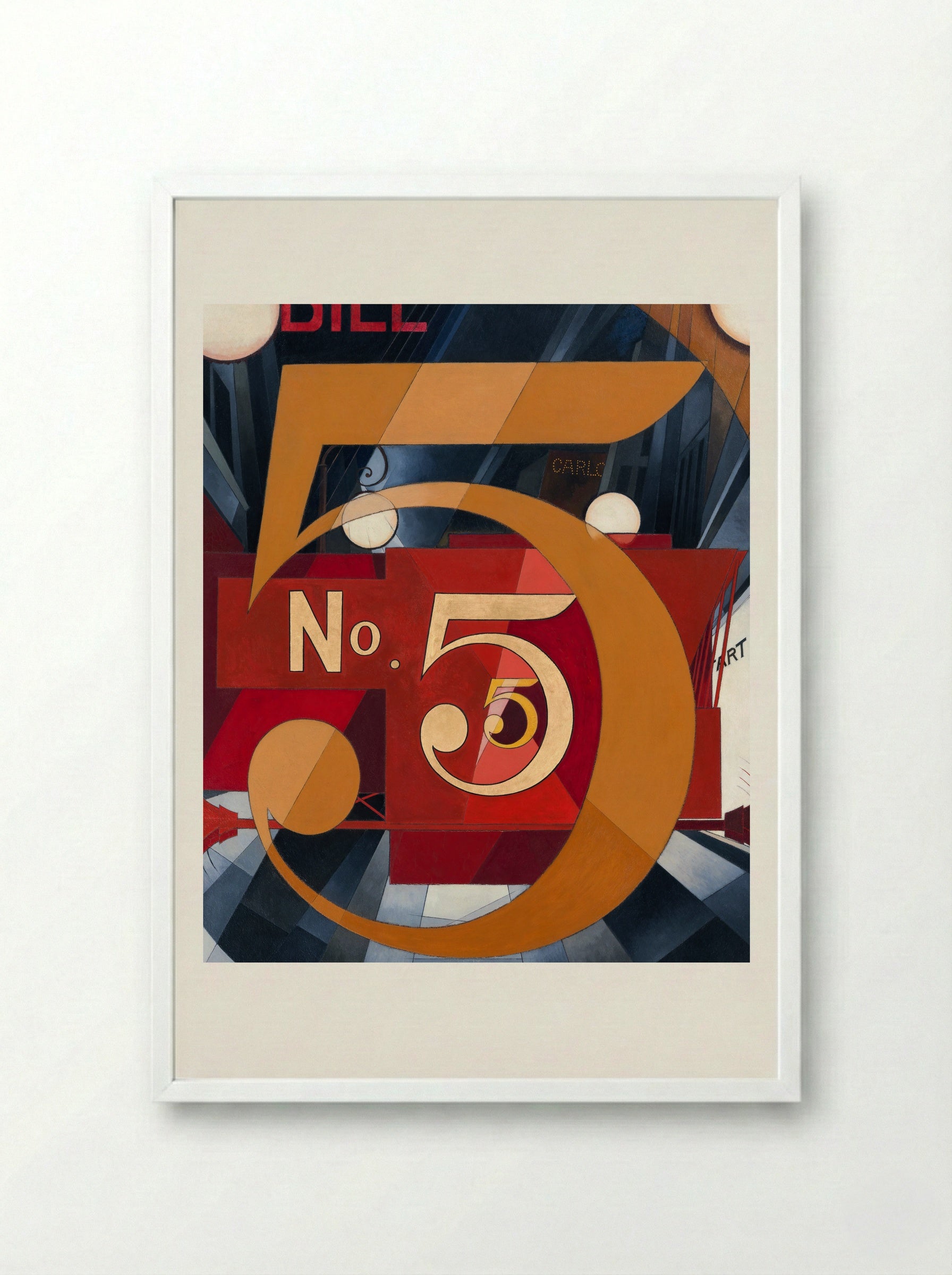 I Saw the Figure 5 in Gold - Charles Demuth - Framed Print White