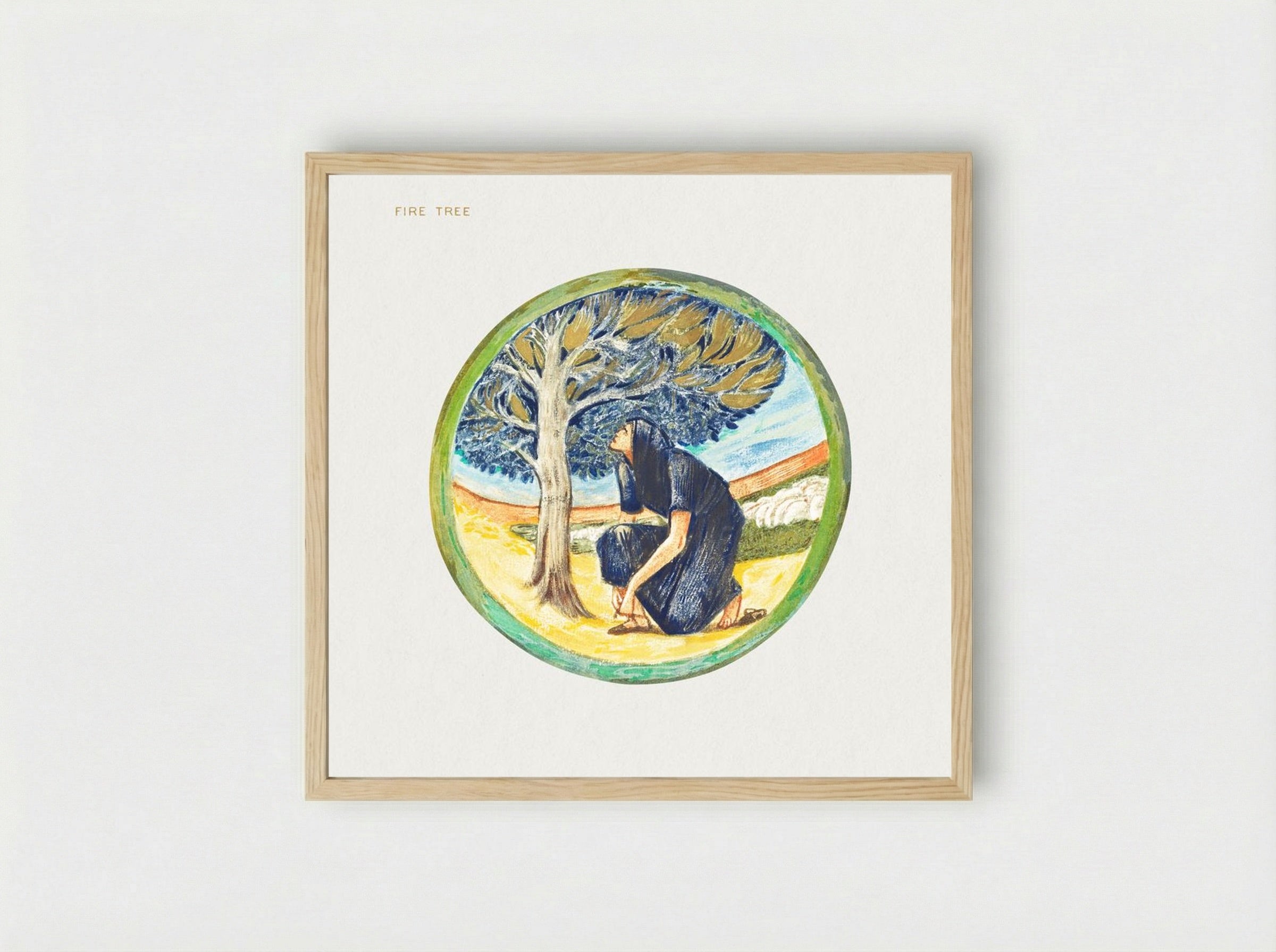 Fire Tree from The Flower Book - Edward Burne-Jones - Framed Print Wood