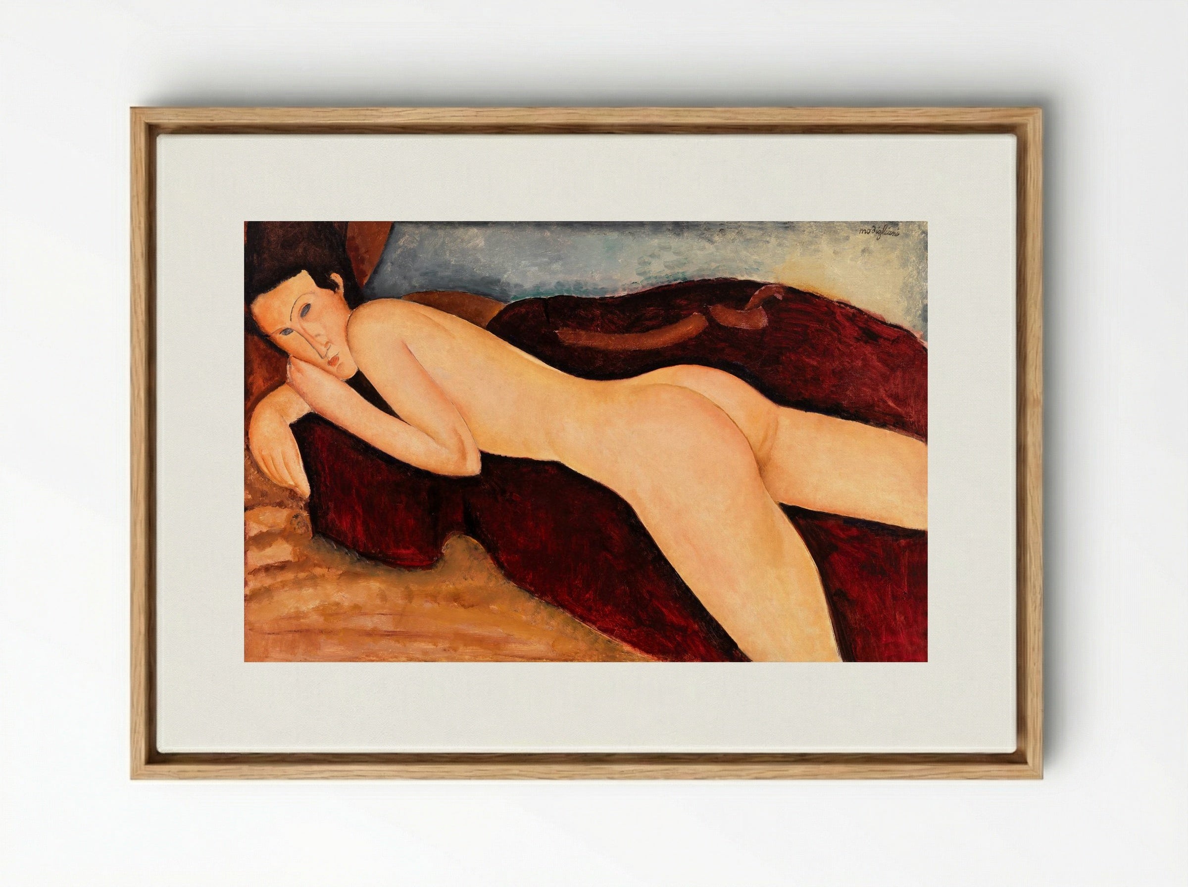 Reclining Nude from the Back - Amedeo Modigliani - Framed Canvas Wood