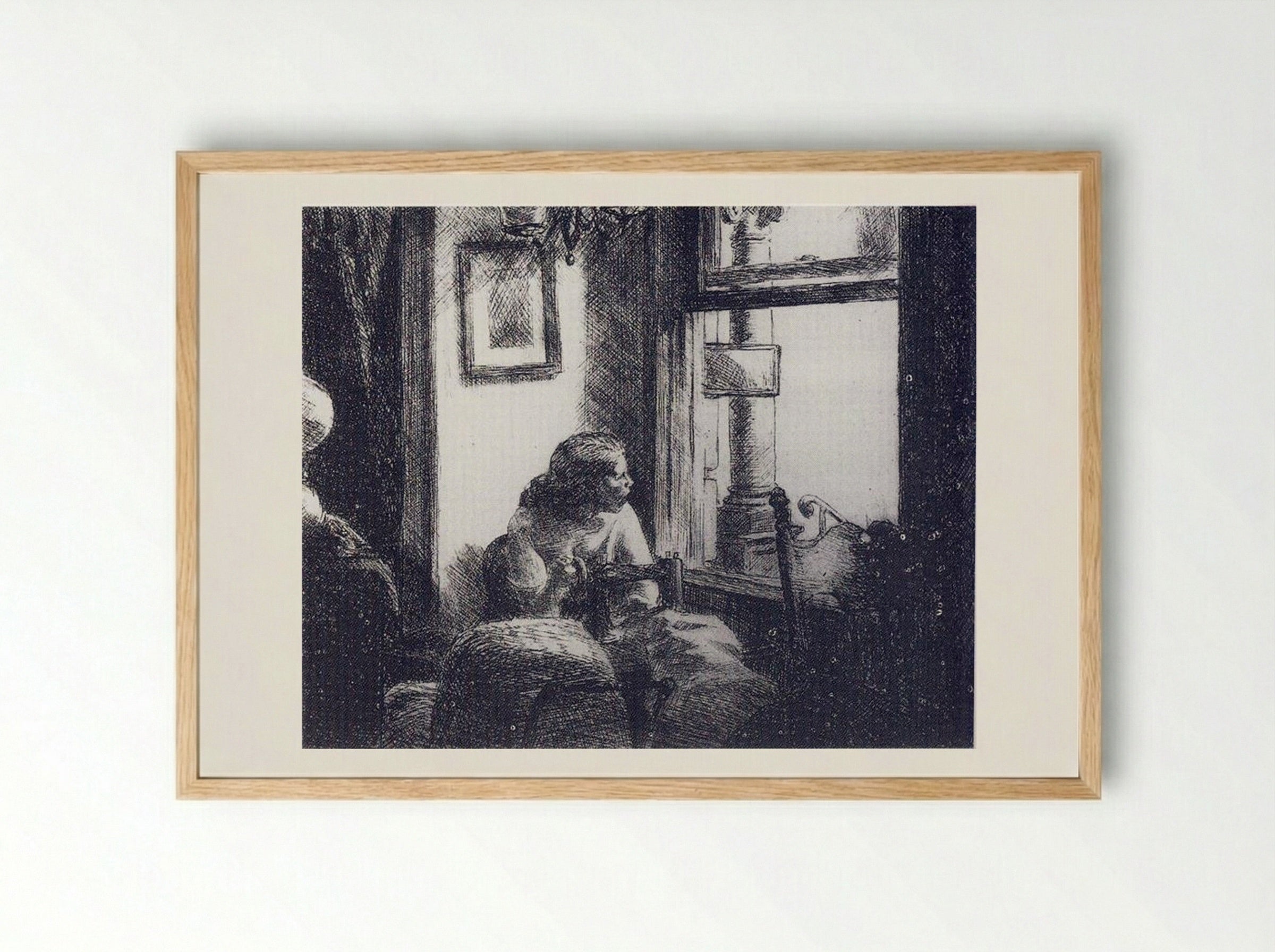 East Side Interior - Edward Hopper - Framed Print Wood