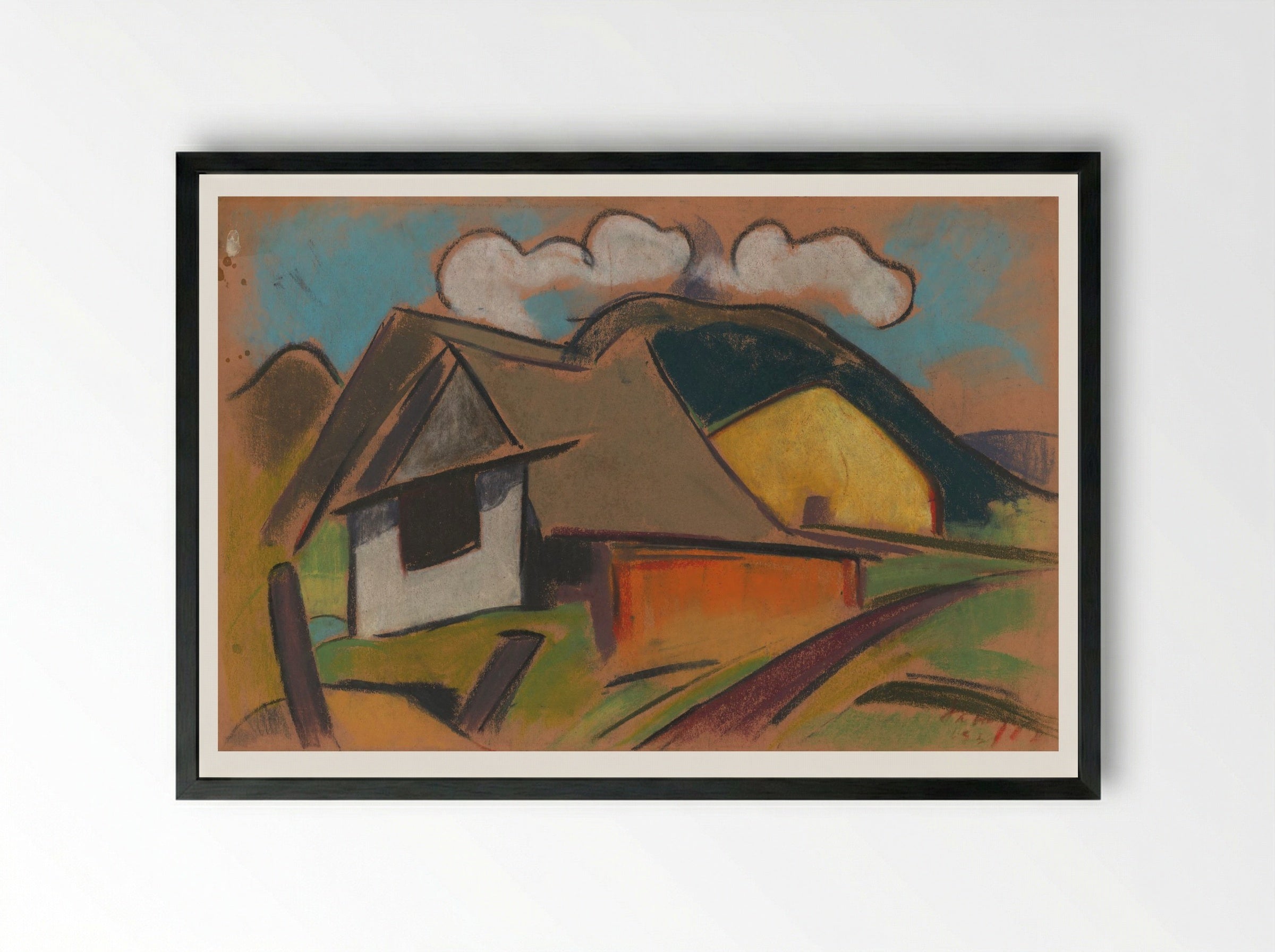 Cottages in the Mountains - Zolo Palugyay - Framed Print Black