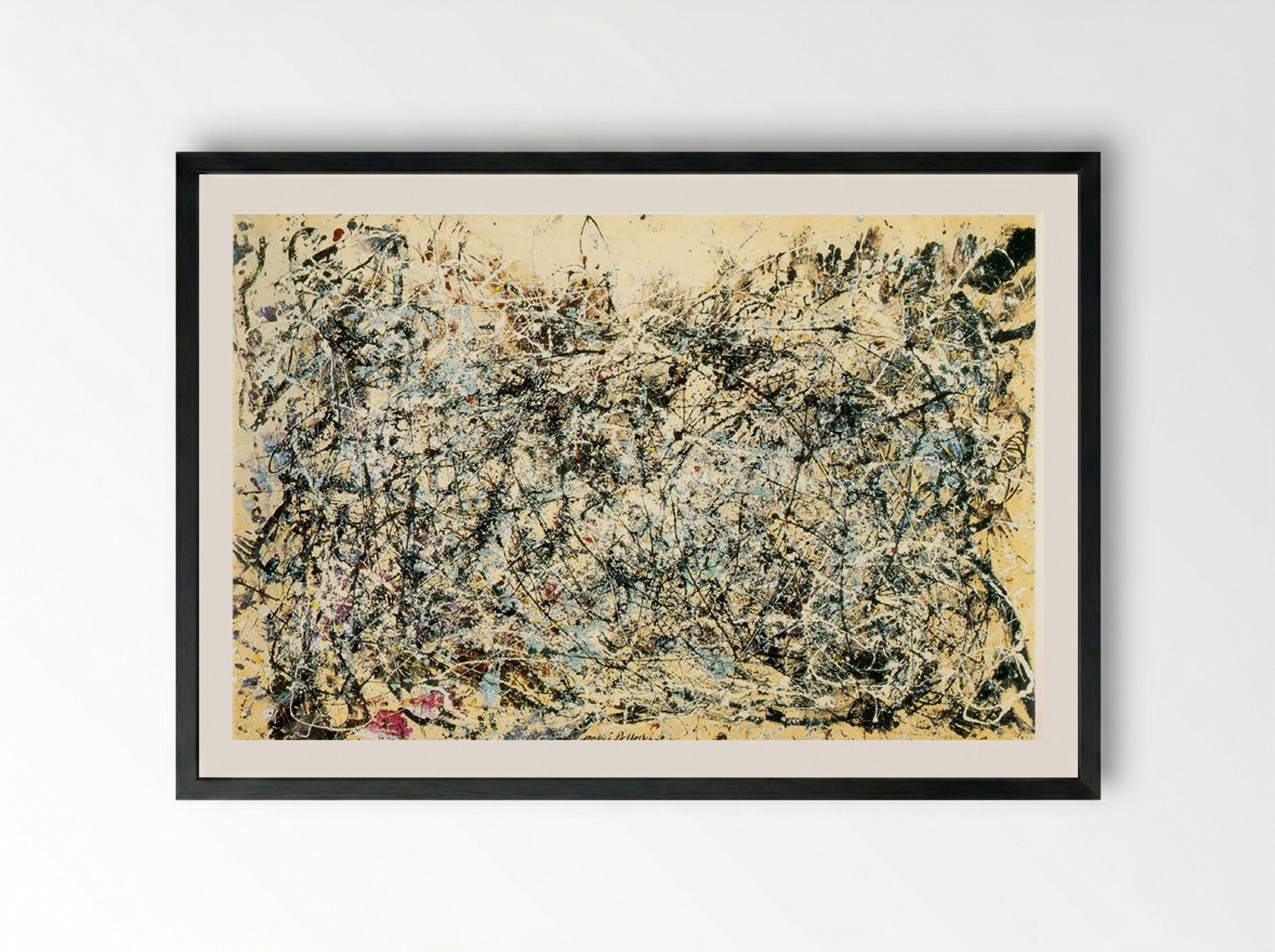 No. 1 (Jackson Pollock) - Jackson Pollock - Framed Print Black