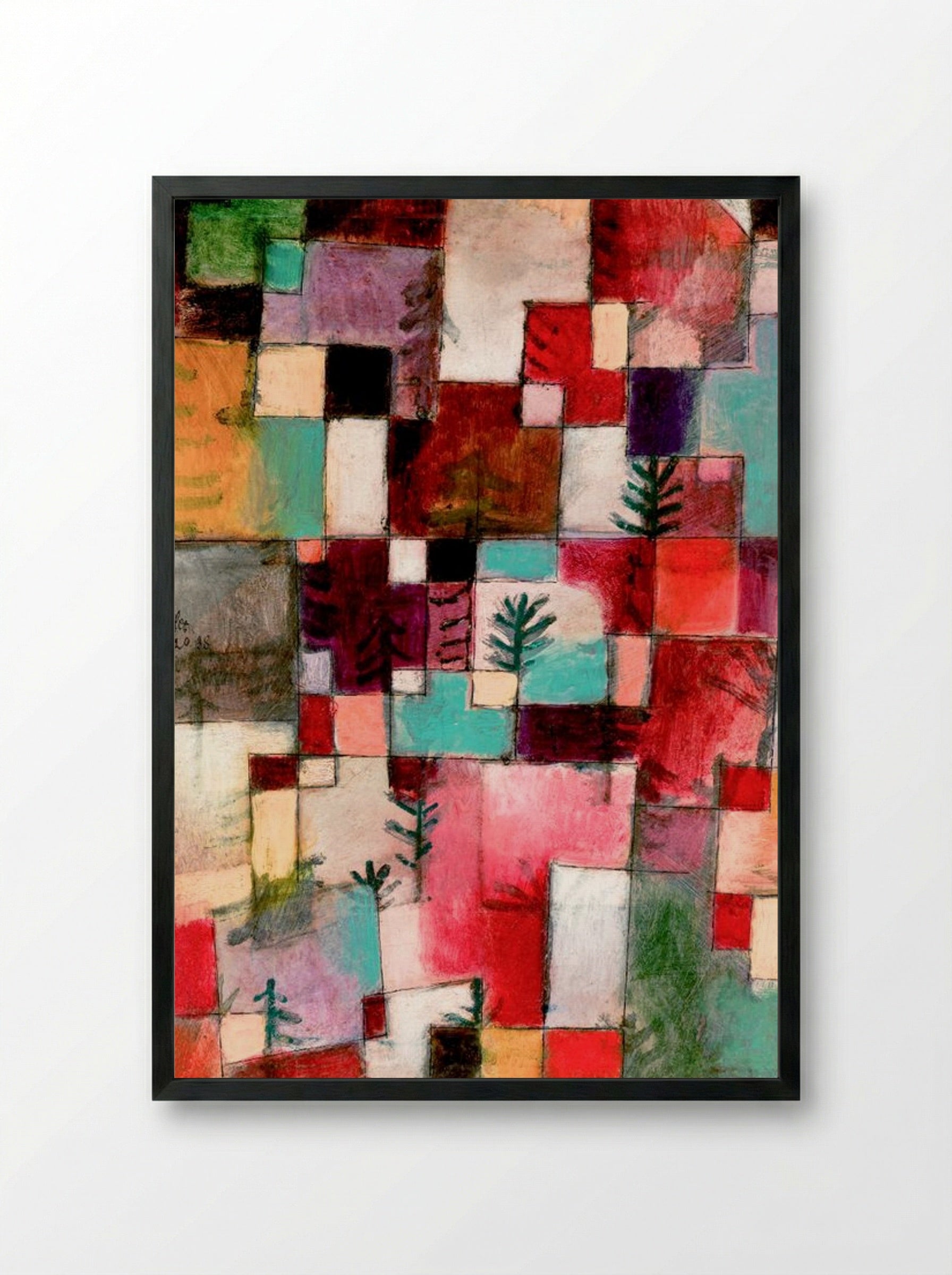 Red, Green and Violet-Yellow Rhythms - Paul Klee - Framed Print Black