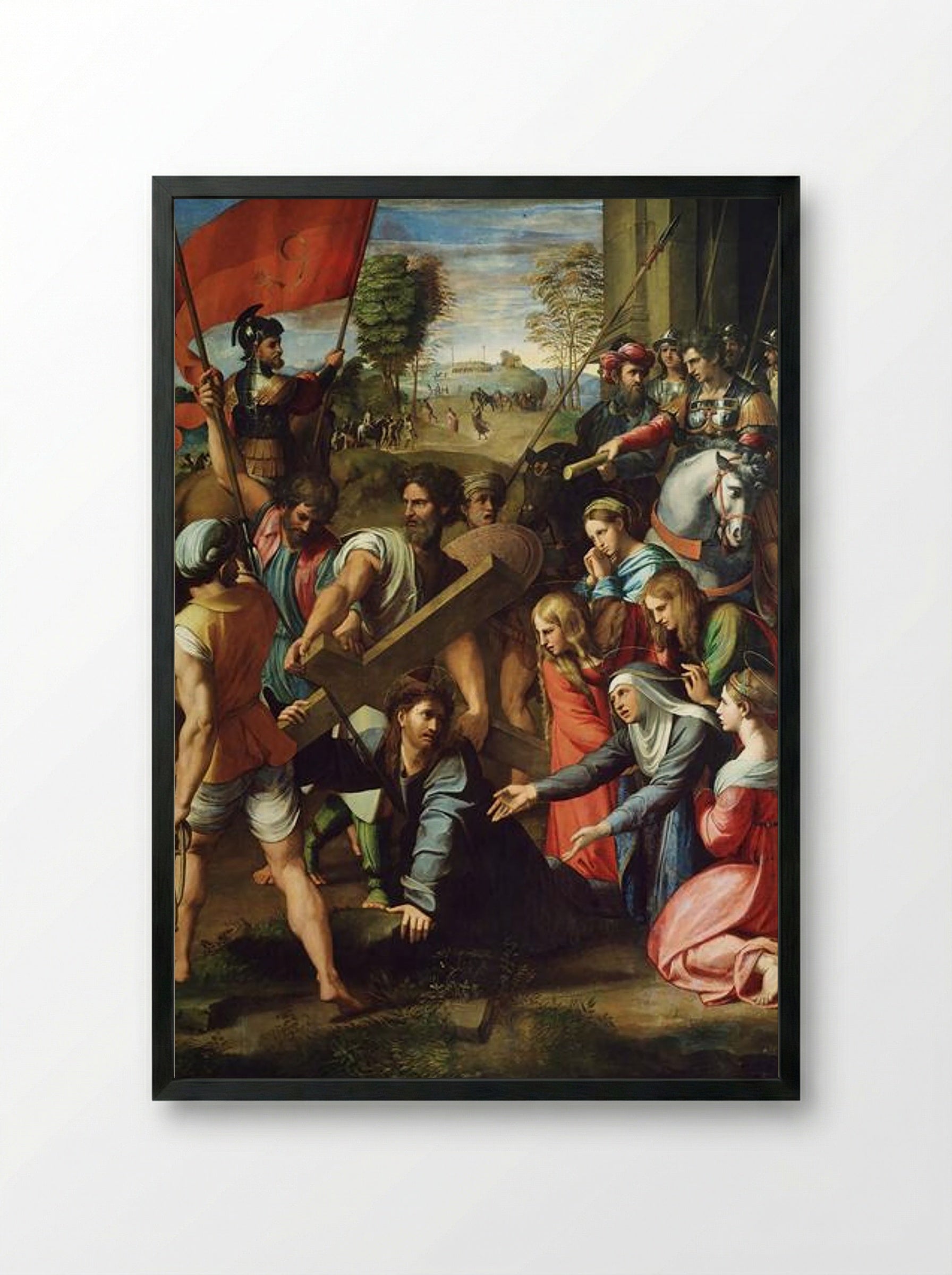 The Fall on the Road to Calvary - Raphael - Framed Print Black