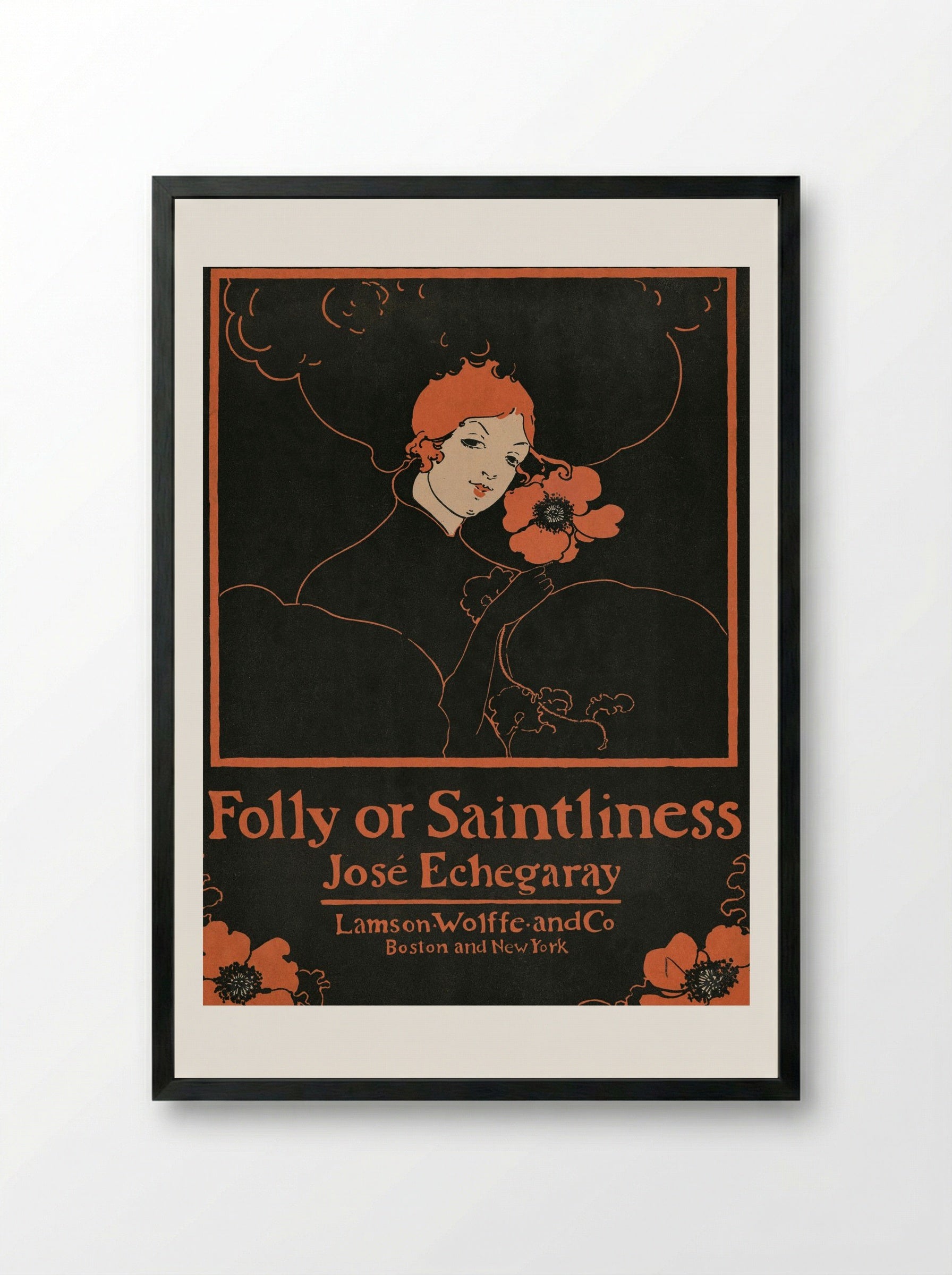 Folly or Saintliness - Ethel Reed - Framed Print Black