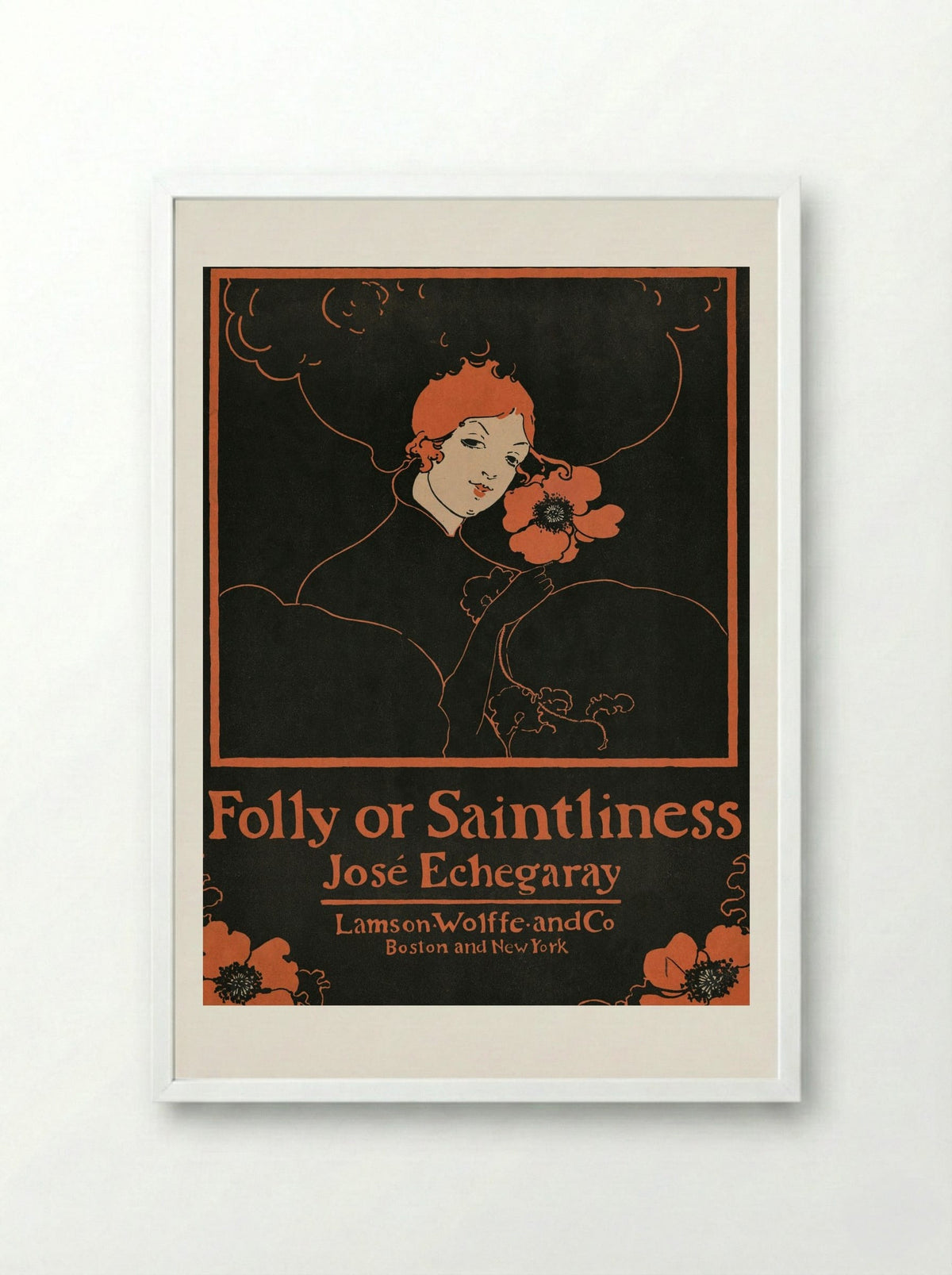Folly or Saintliness - Ethel Reed - Framed Print White