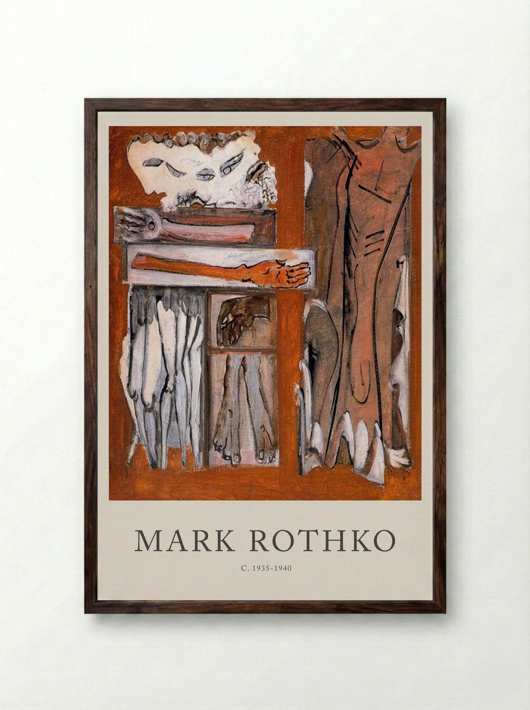 Untitled (Figurative Composition) - Mark Rothko - Framed Print Dark Wood