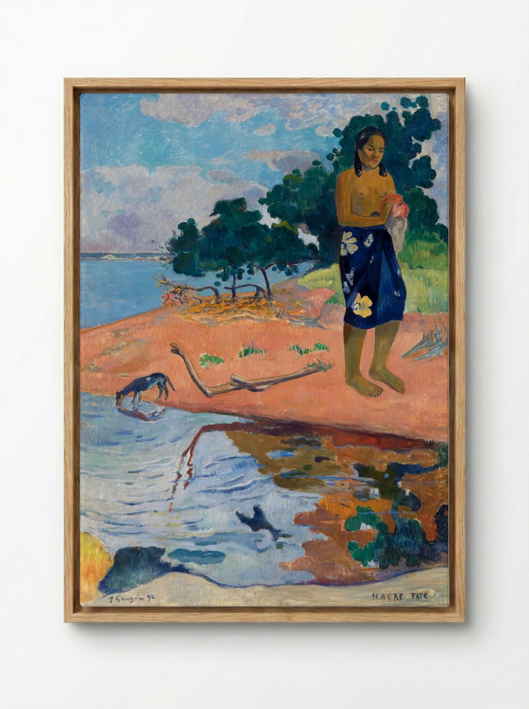 Haere Pape (Water is Sacred) - Paul Gauguin - Framed Canvas Wood