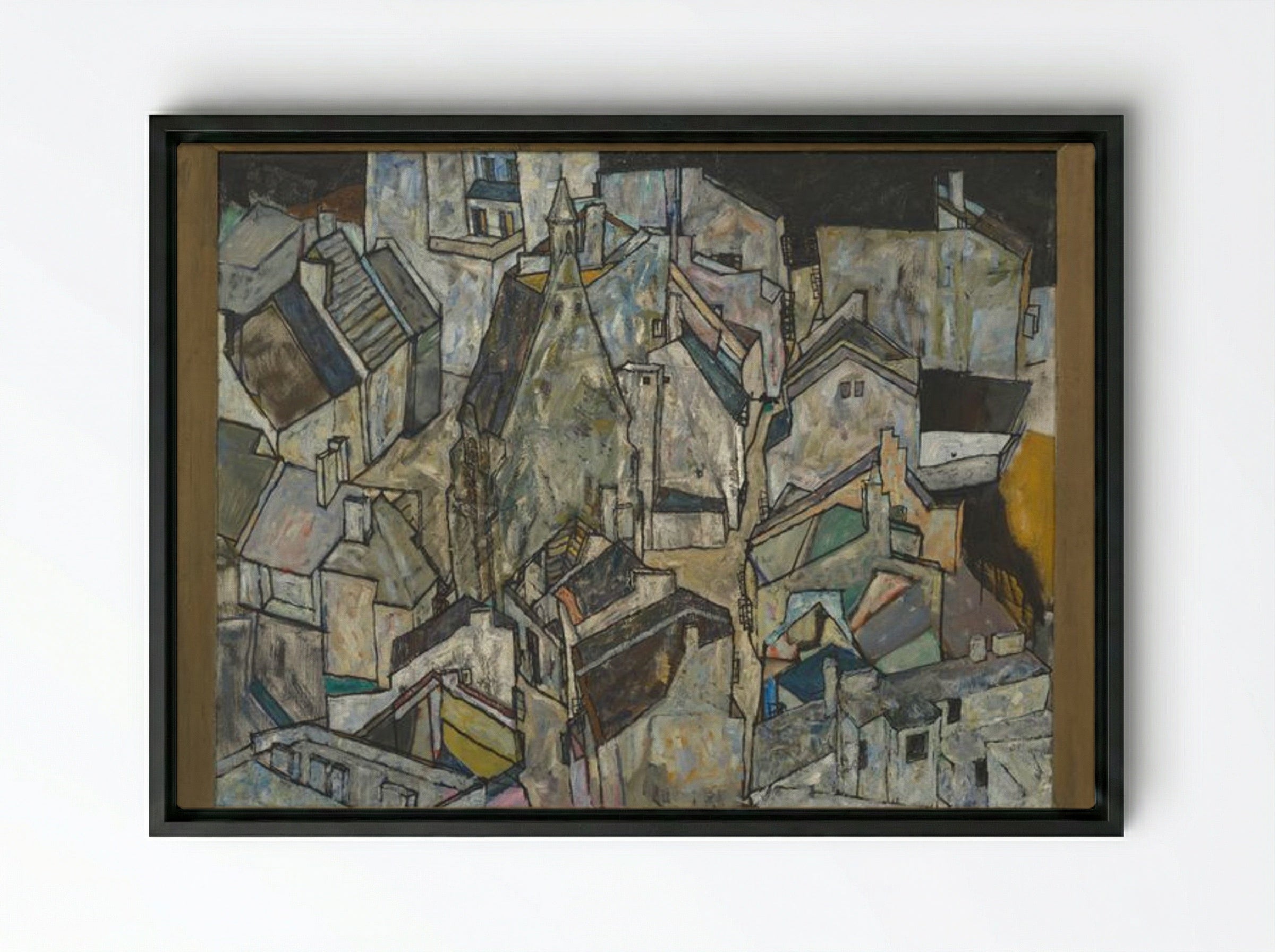 Moedling II - Egon Schiele - Framed Canvas Black