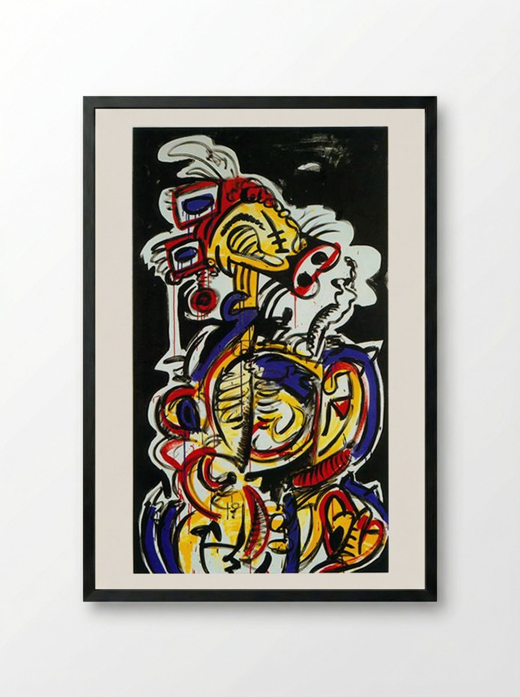 Red-Yellow-Blue No.15 - Keith Haring - Framed Print Black