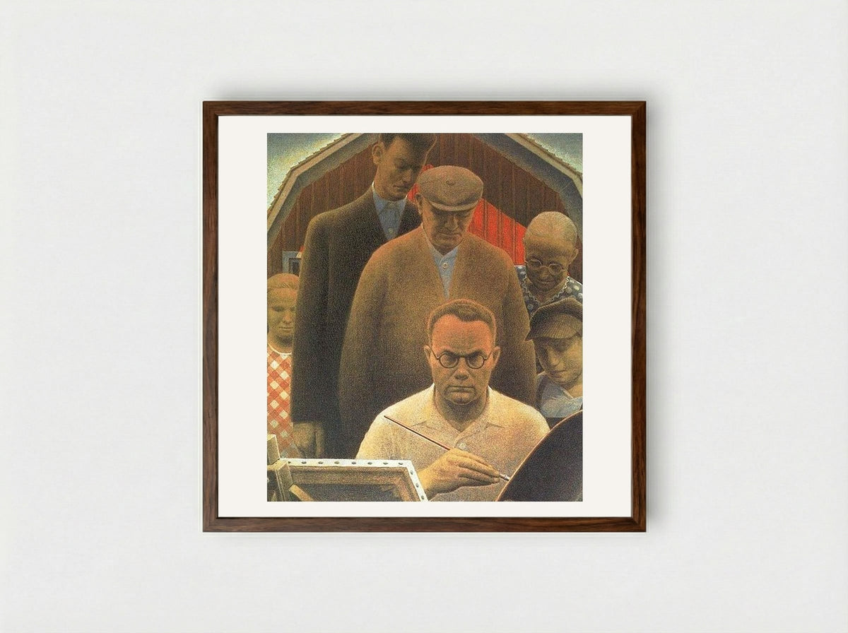 Return From Bohemia - Grant Wood - Framed Print Dark Wood