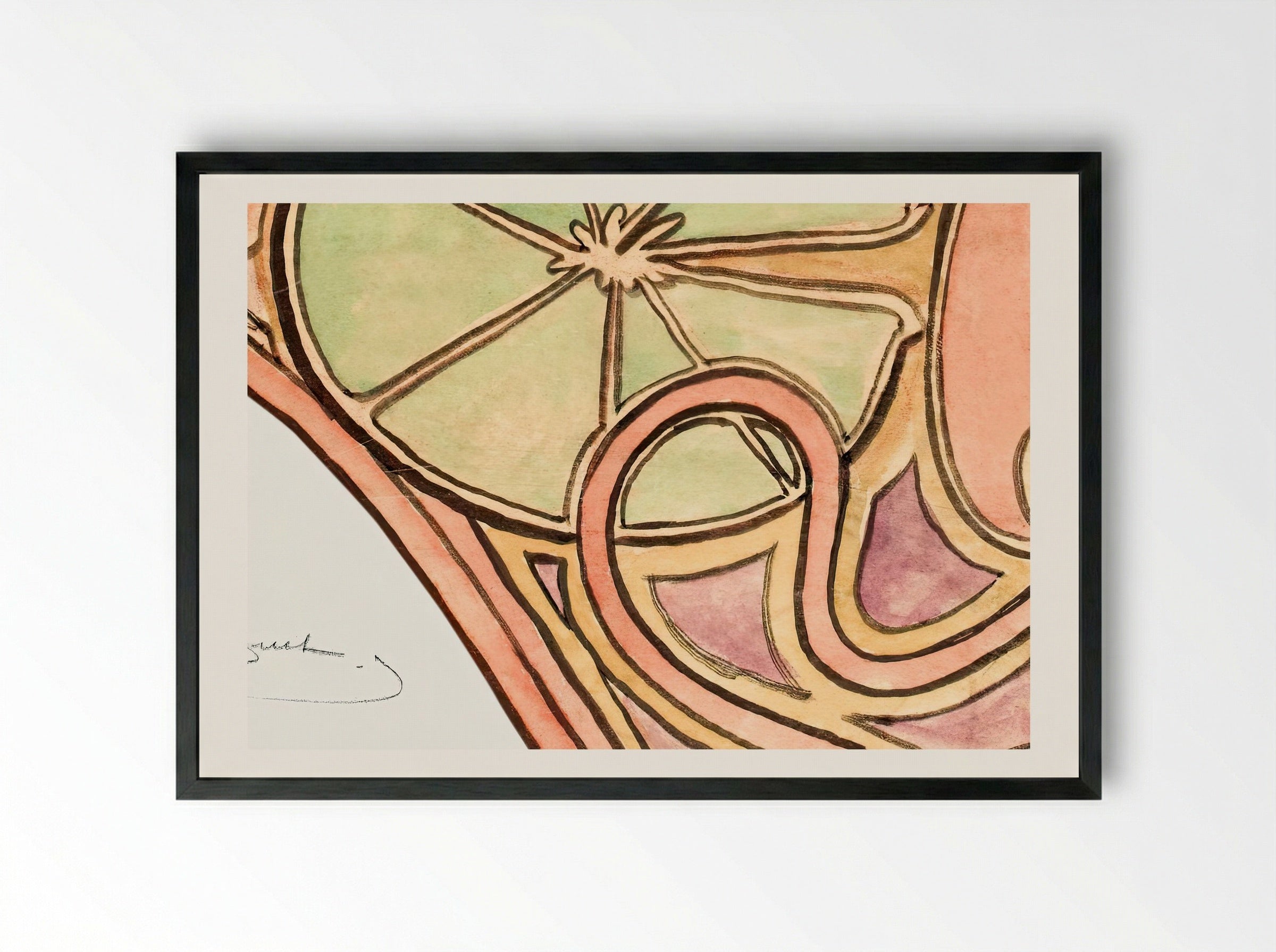 Decor of the Basin Rim of the Fouquet Boutique Fountain - Alphonse Mucha - Framed Print Black