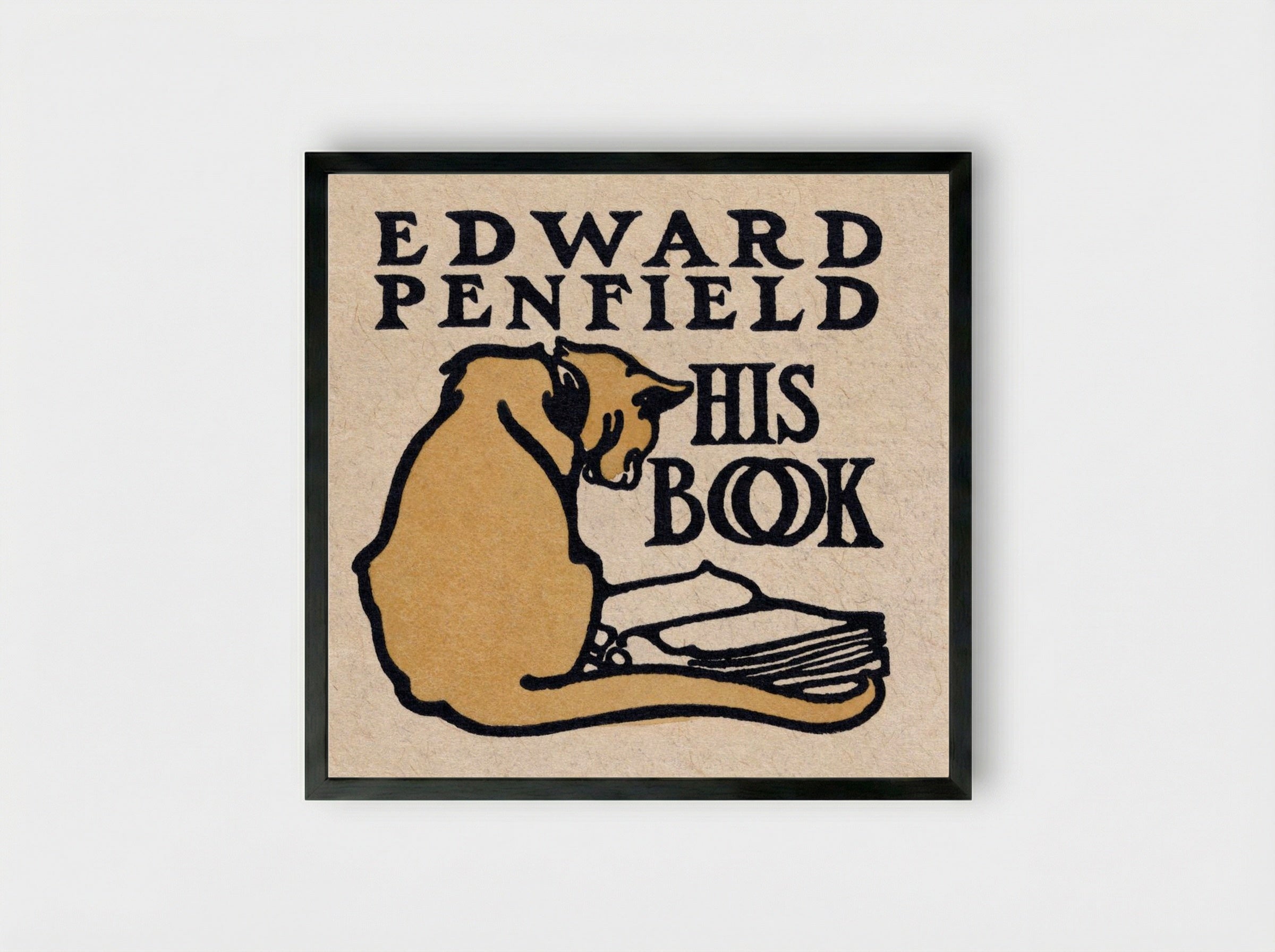 His Book - Edward Penfield - Framed Print Black