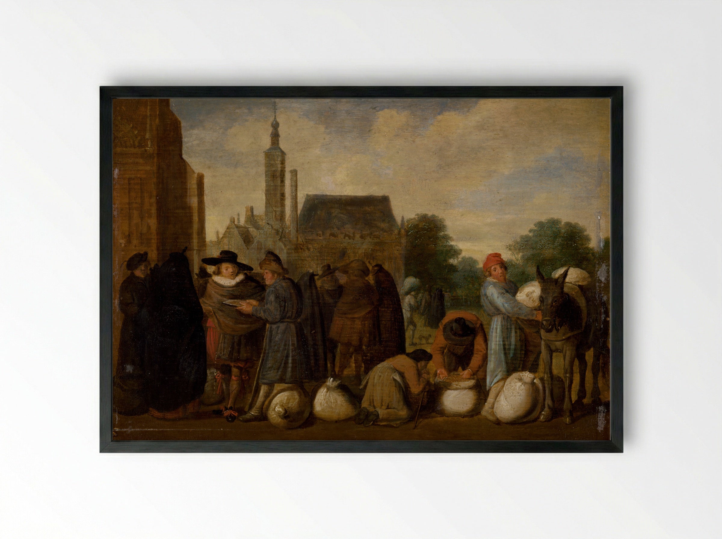At the Market - Pieter Aertsen - Framed Print Black