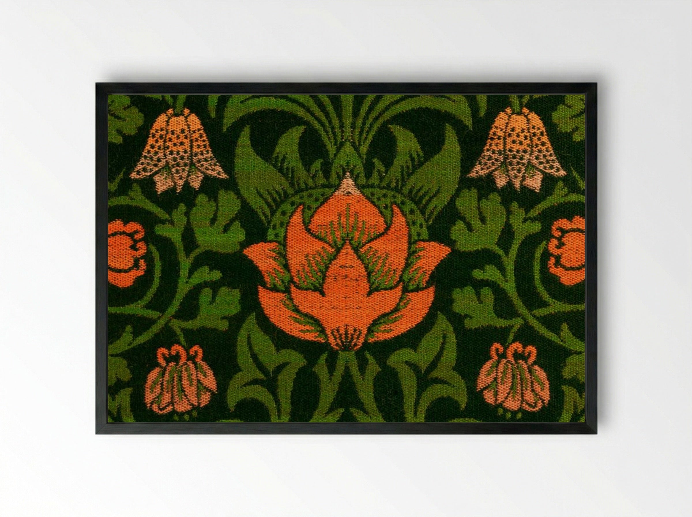 Violet and Columbine - William Morris - Framed Print Black