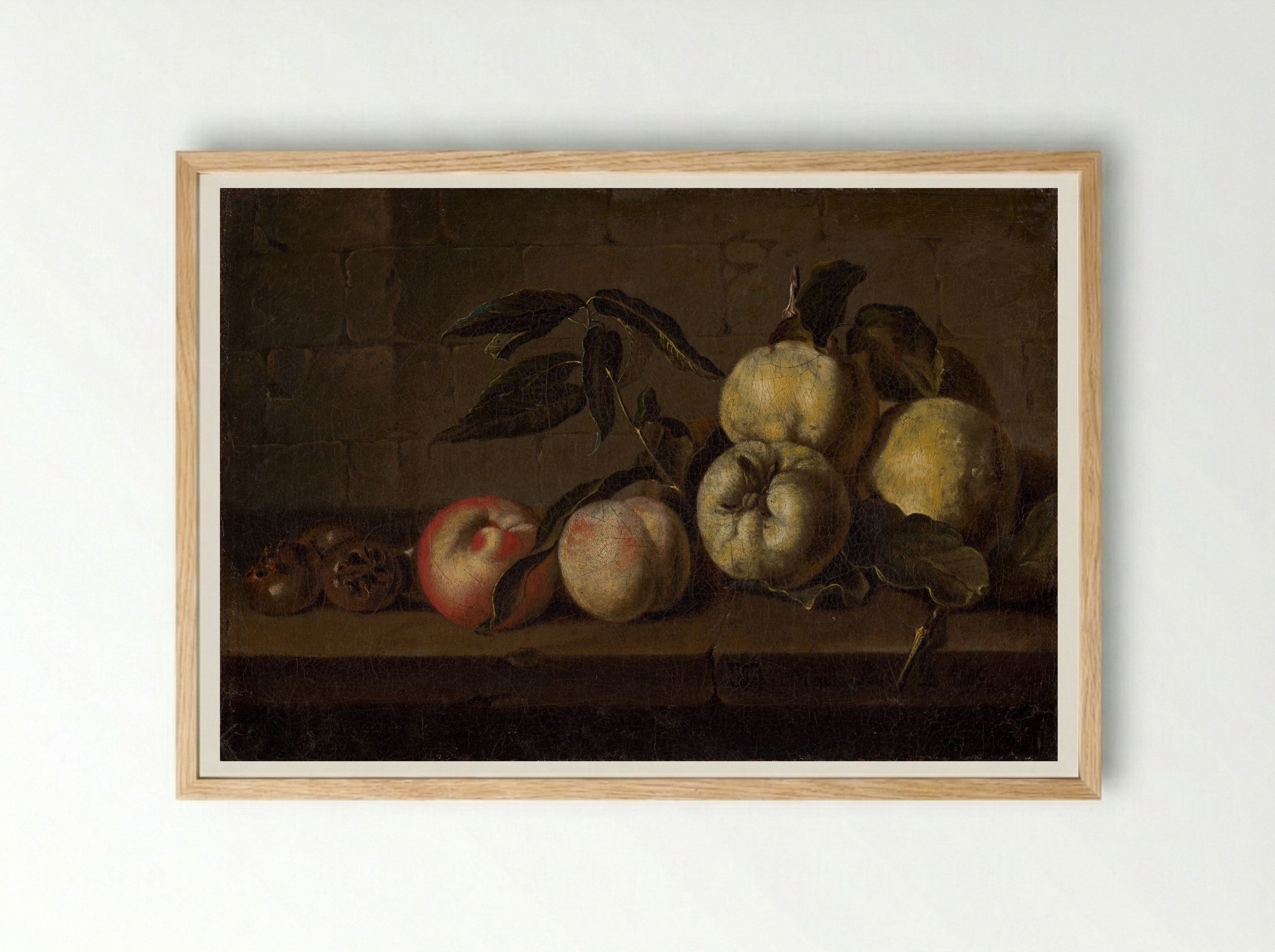 Still Life with Fruit - Fine Art Print - Framed Print Wood