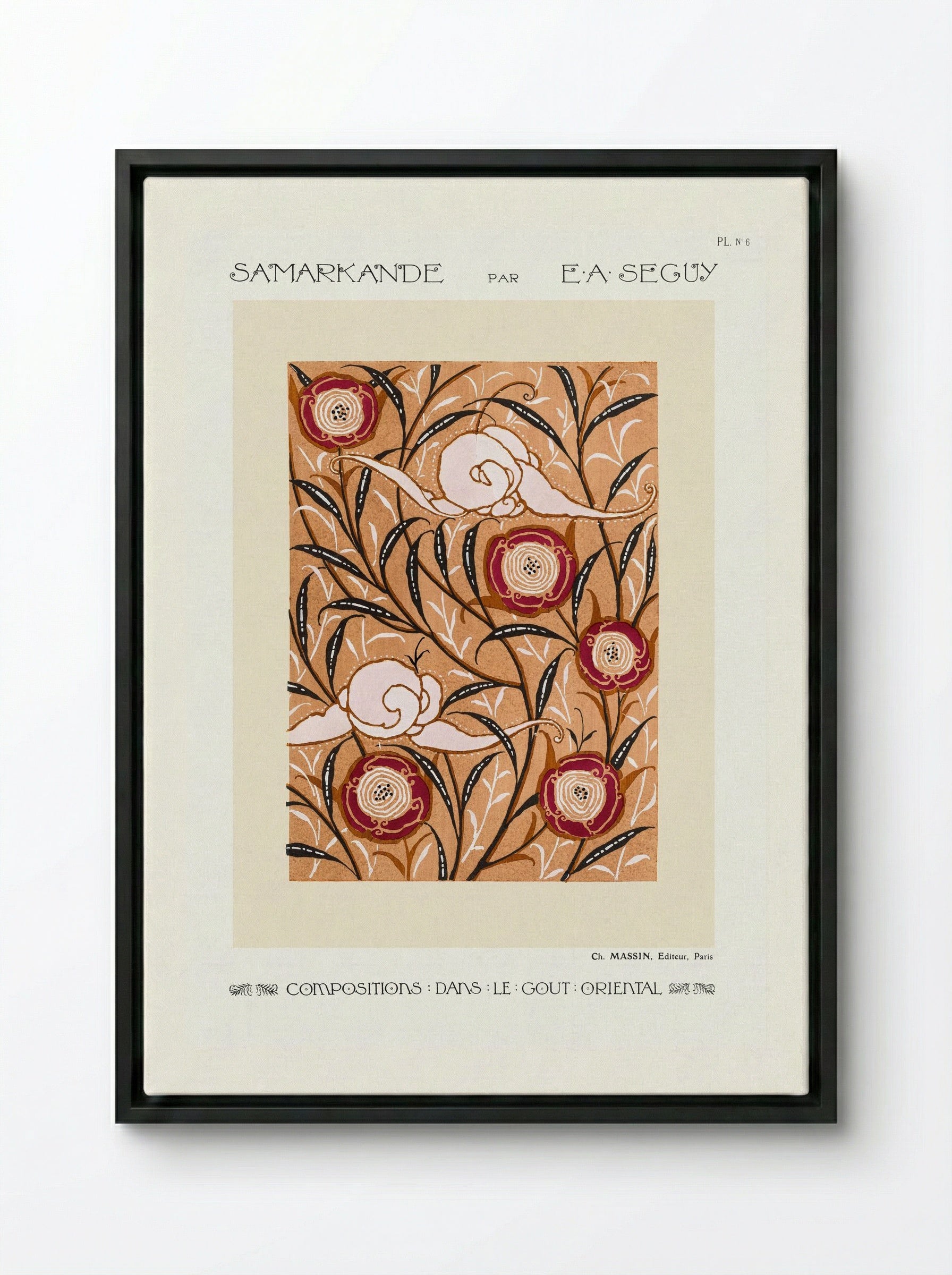 Samarkande (Plate 6, Compositions in the Oriental Style) - Émile-Allain Séguy - Framed Canvas Black