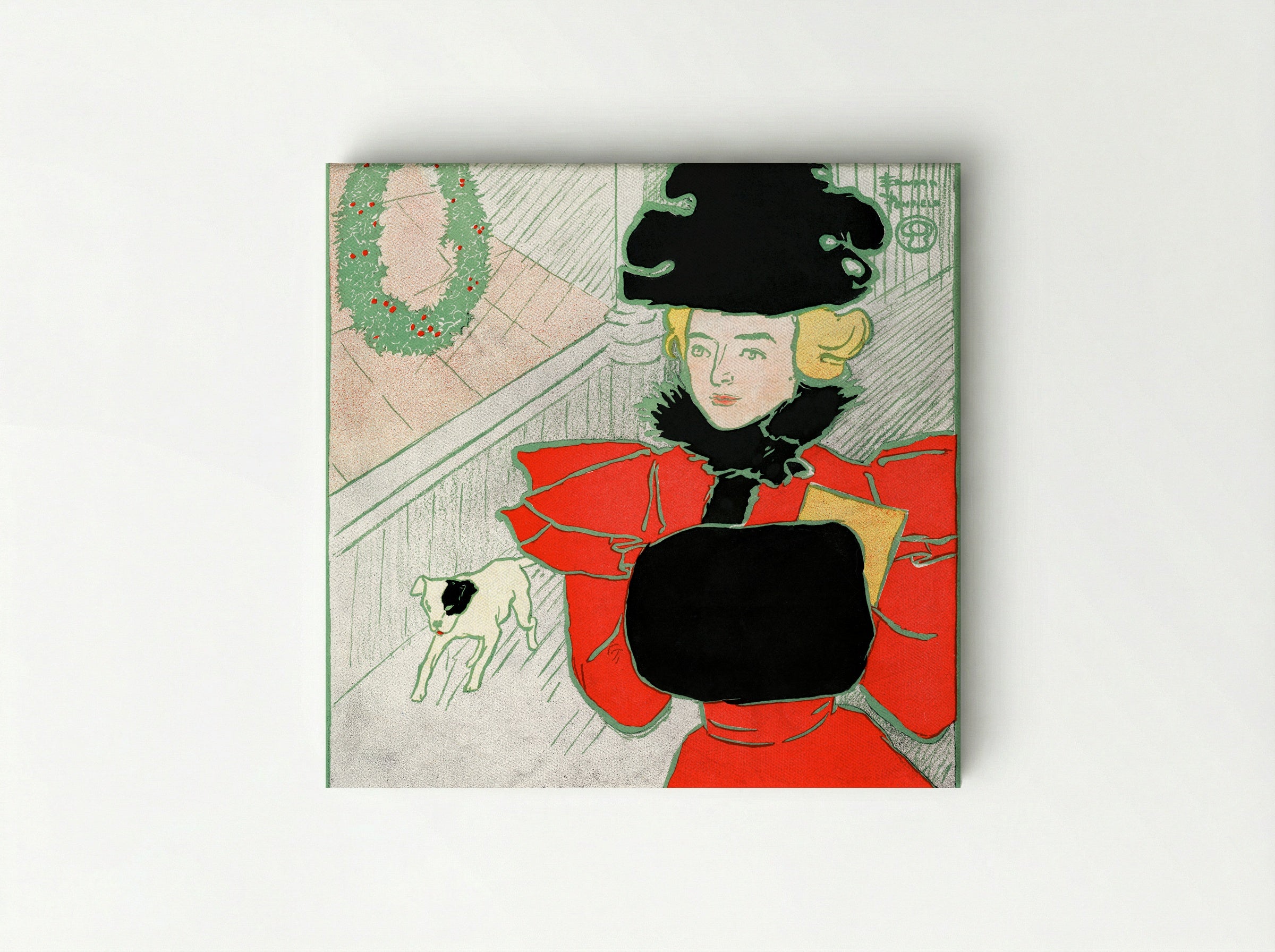 Vintage Christmas Card - Edward Penfield - Canvas
