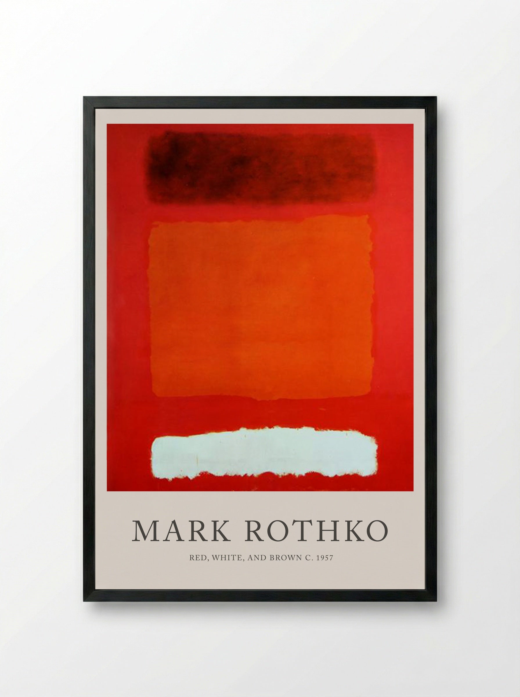 Red, White, and Brown - Mark Rothko - Framed Print Black