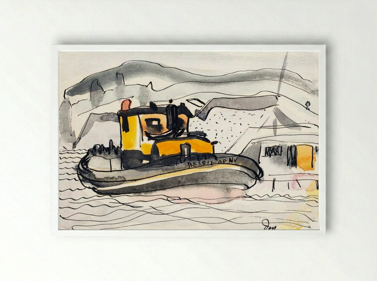 Study for 'The Bessie of New York' - Arthur Dove - Framed Print White