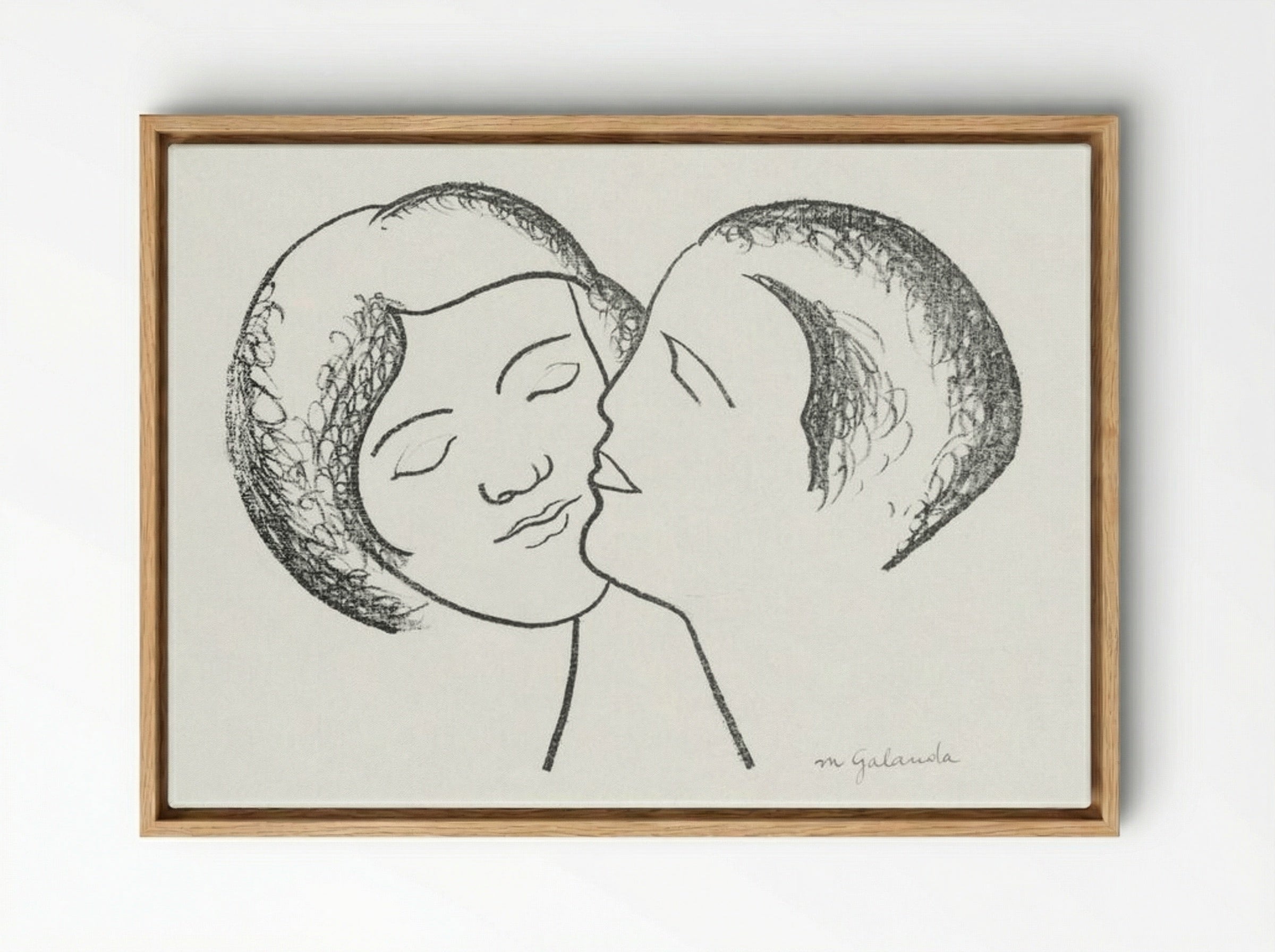 Lovers III - Mikuláš Galanda - Framed Canvas Wood