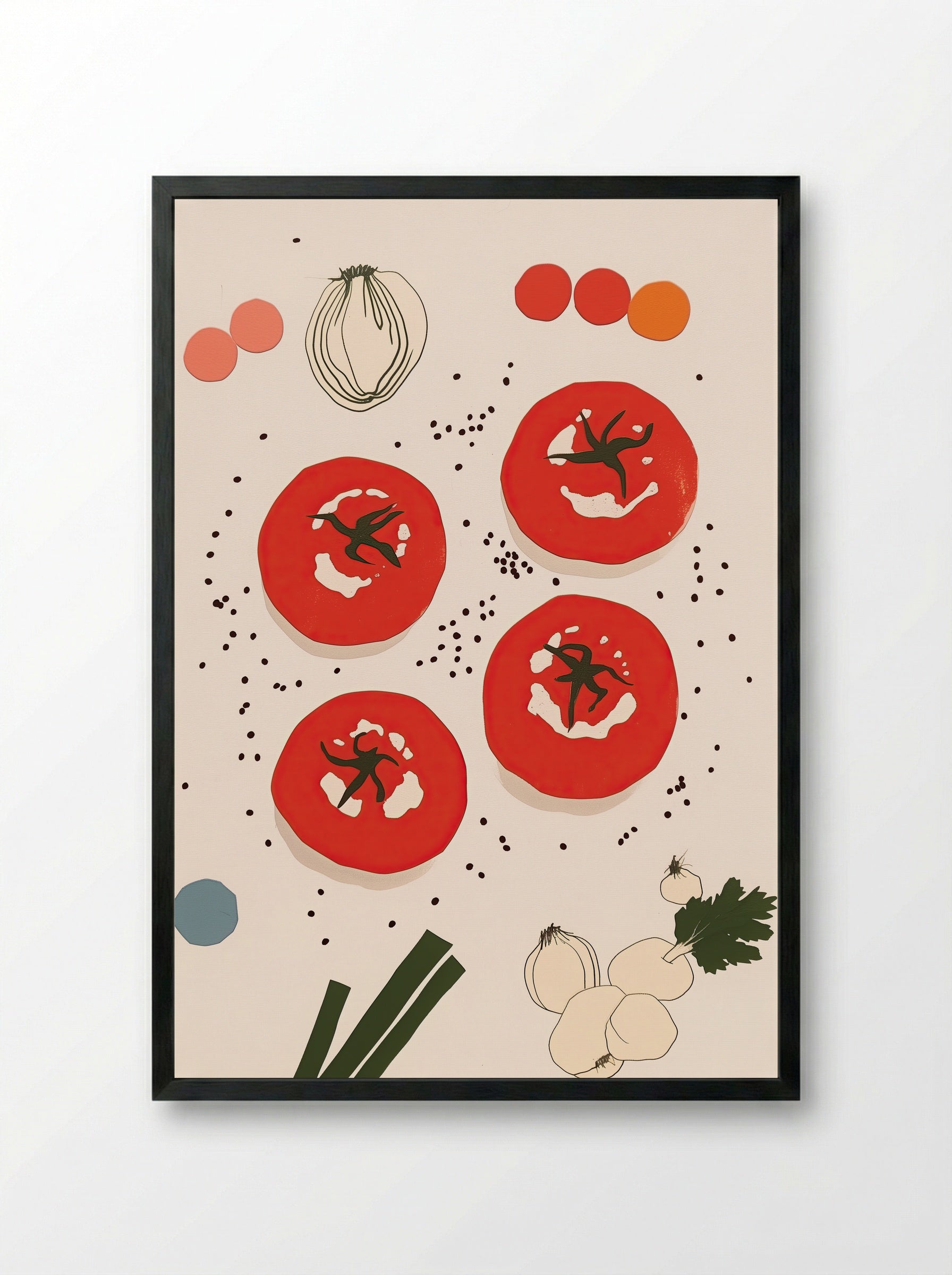 Slices of Garden - Framed Print Black